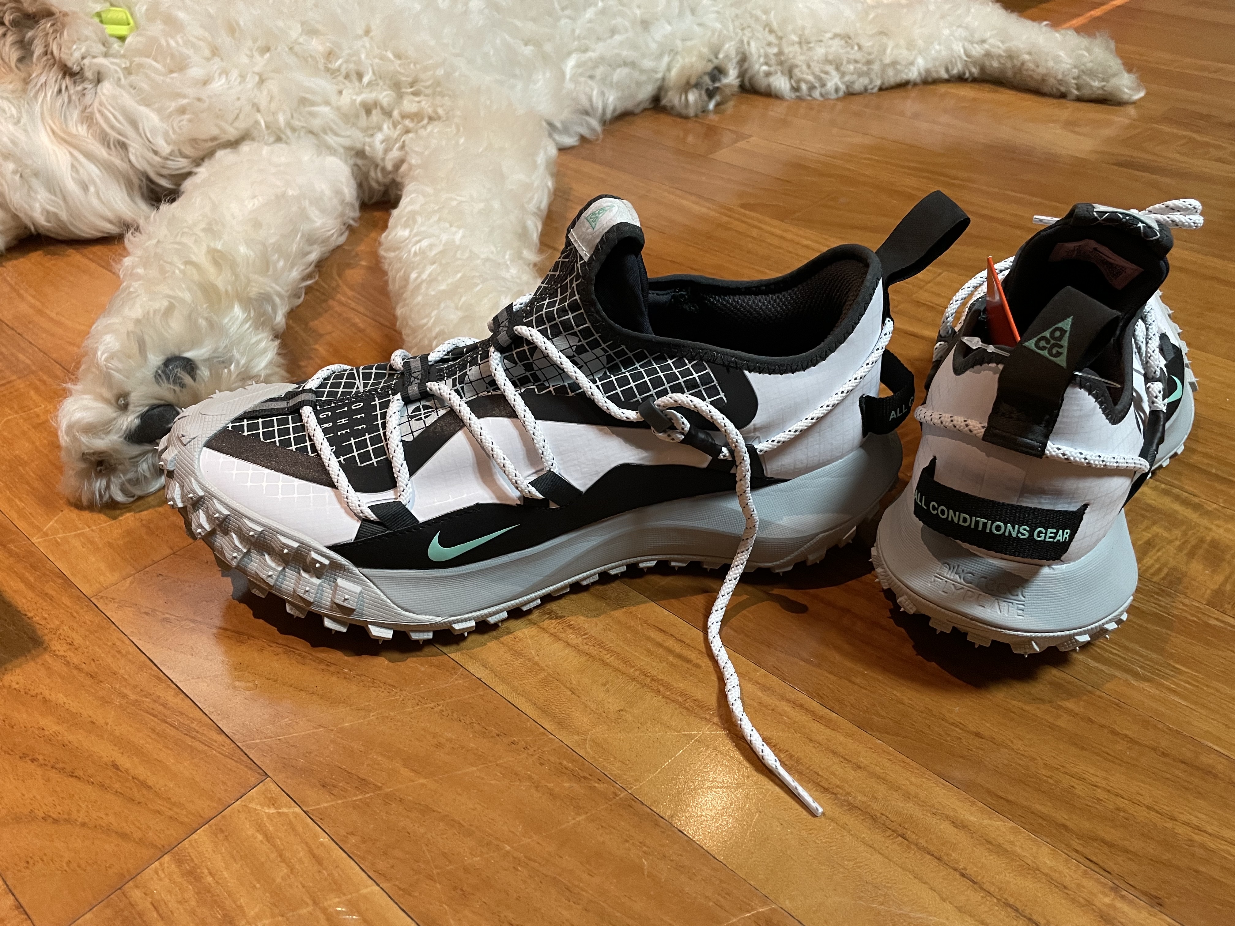 Nike ACG Mountain Fly Low SE White and Black 착용 스타일 - 5