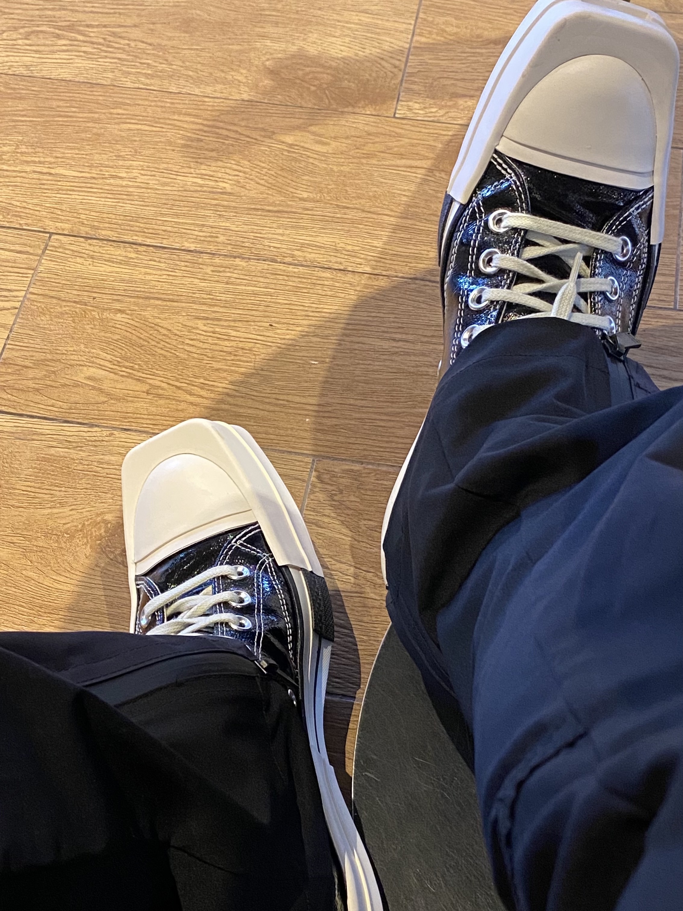 Converse x Drkshdw Turbodrk Chuck 70 Hi Black Lacquered Denim 착용 스타일