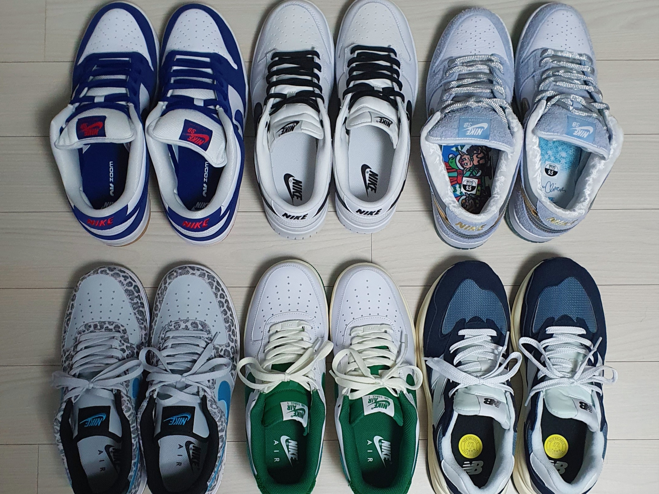 Nike SB Dunk Low Pro Premium Deep Royal Blue, Nike Dunk Low Retro Summit White 착용 스타일 - 5