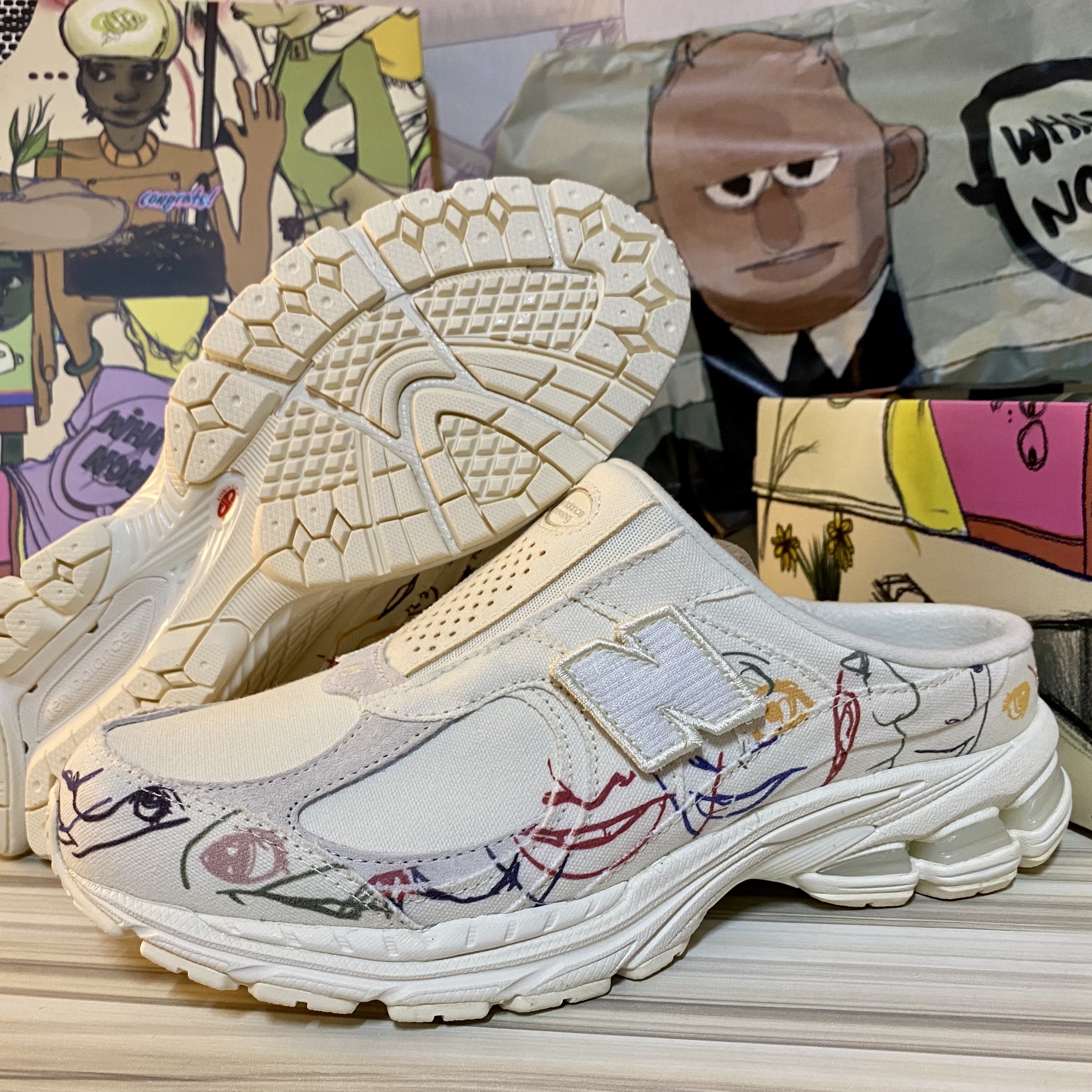 New Balance x Bryant Giles 2002R Mule What Now? 착용 스타일 - 3