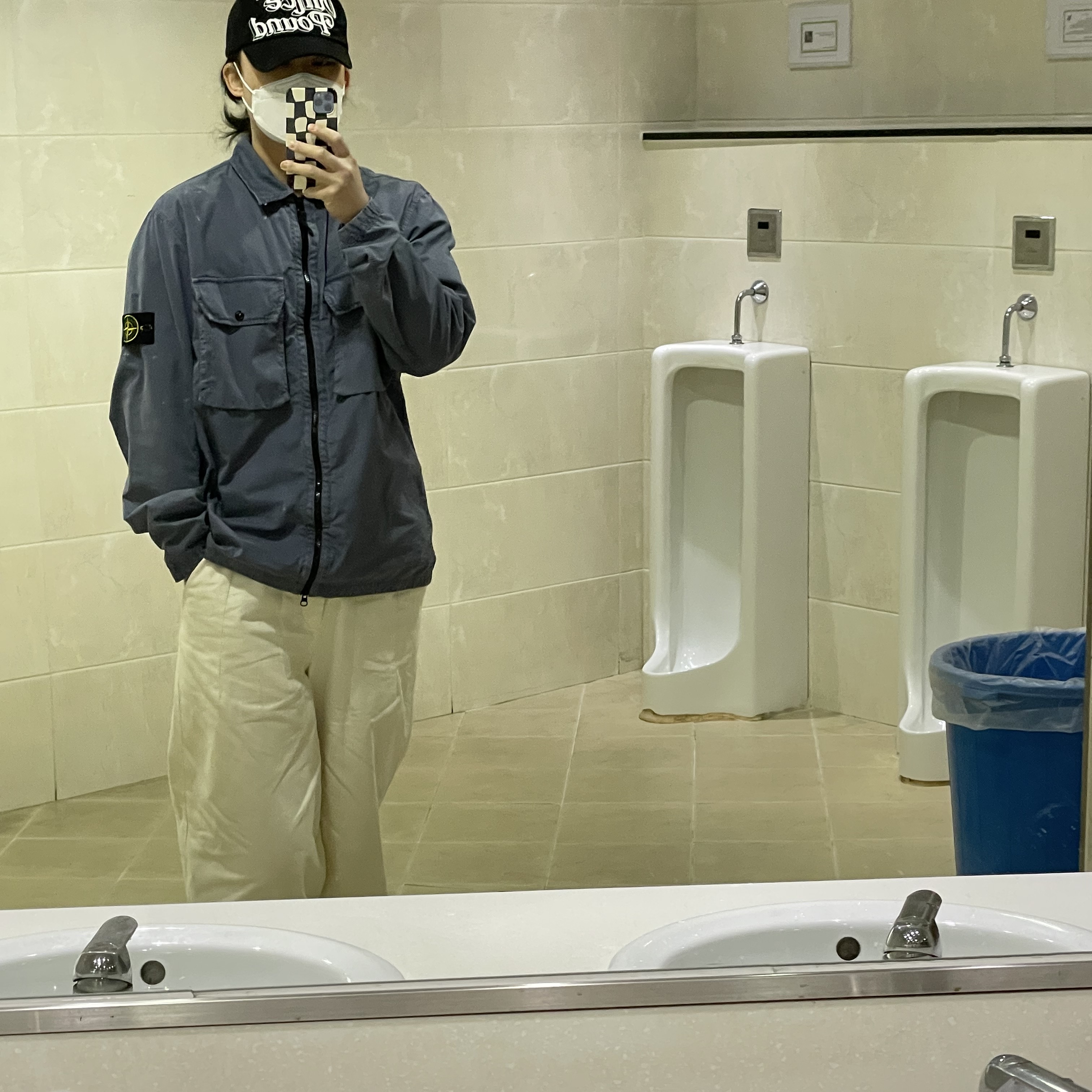 Stone Island 114WN T.CO+OLD Overshirt Pastel Blue - 22SS 착용 스타일