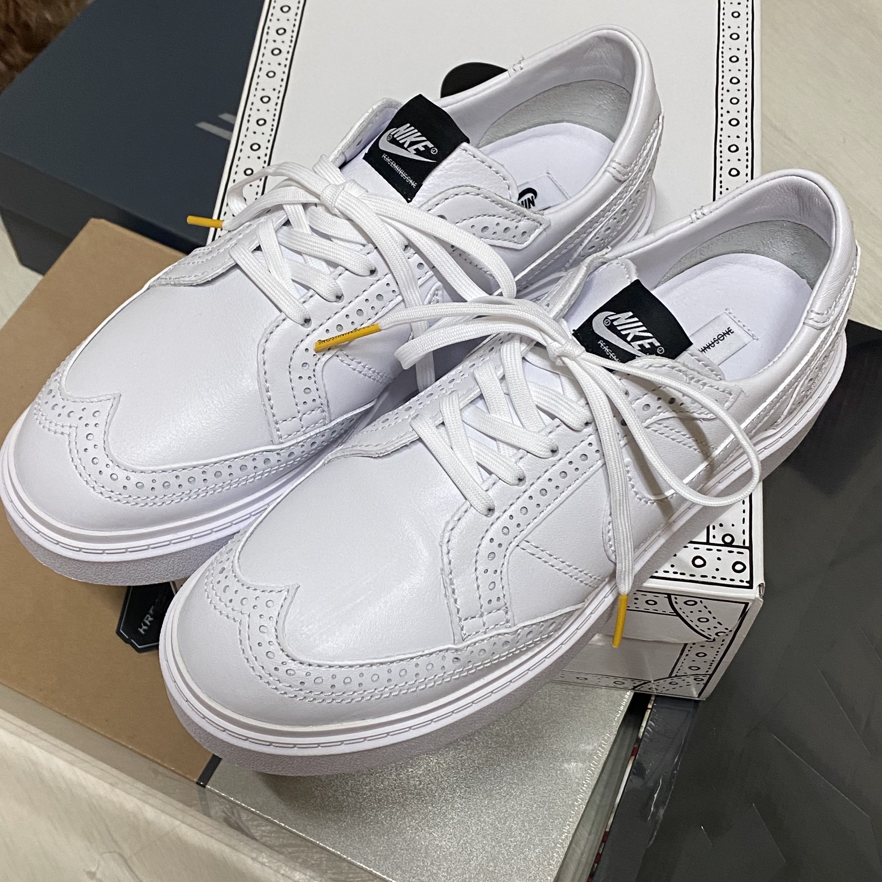 Nike x Peaceminusone Kwondo1 White 착용 스타일 - 2