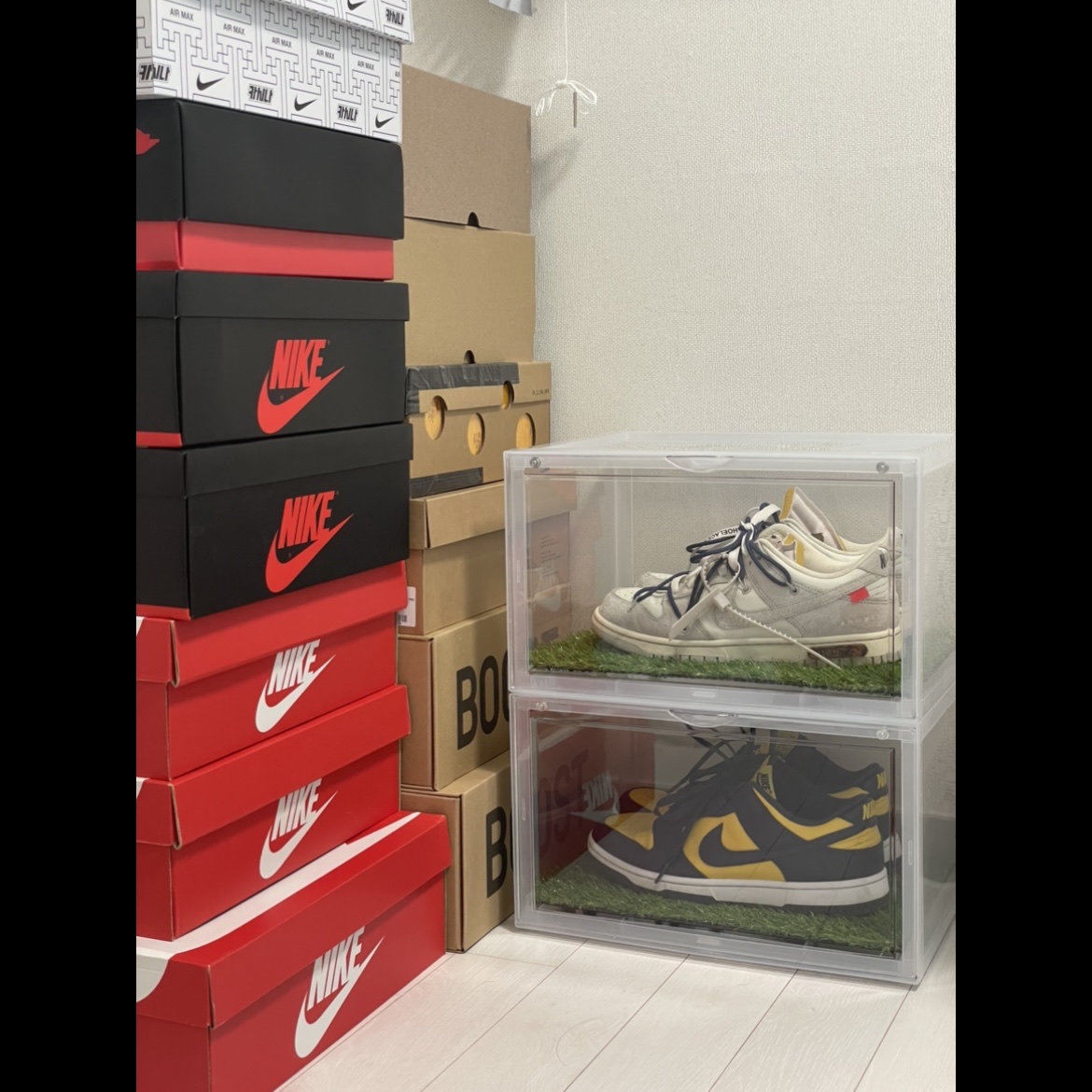 Nike x Off-White Dunk Low The 50 - Lot 18, Nike Dunk Low Retro Varsity Maize 착용 스타일