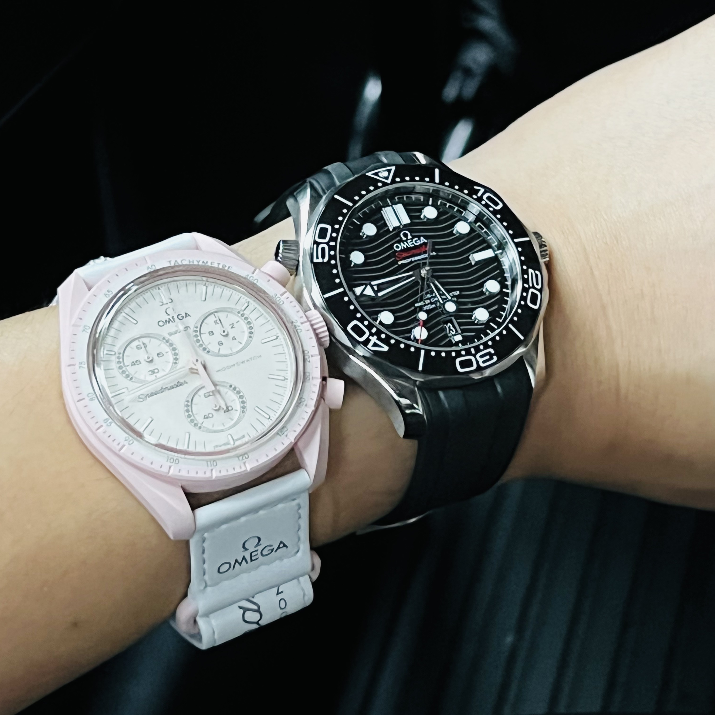 Swatch x Omega Bioceramic MoonSwatch Mission To Venus 착용 스타일