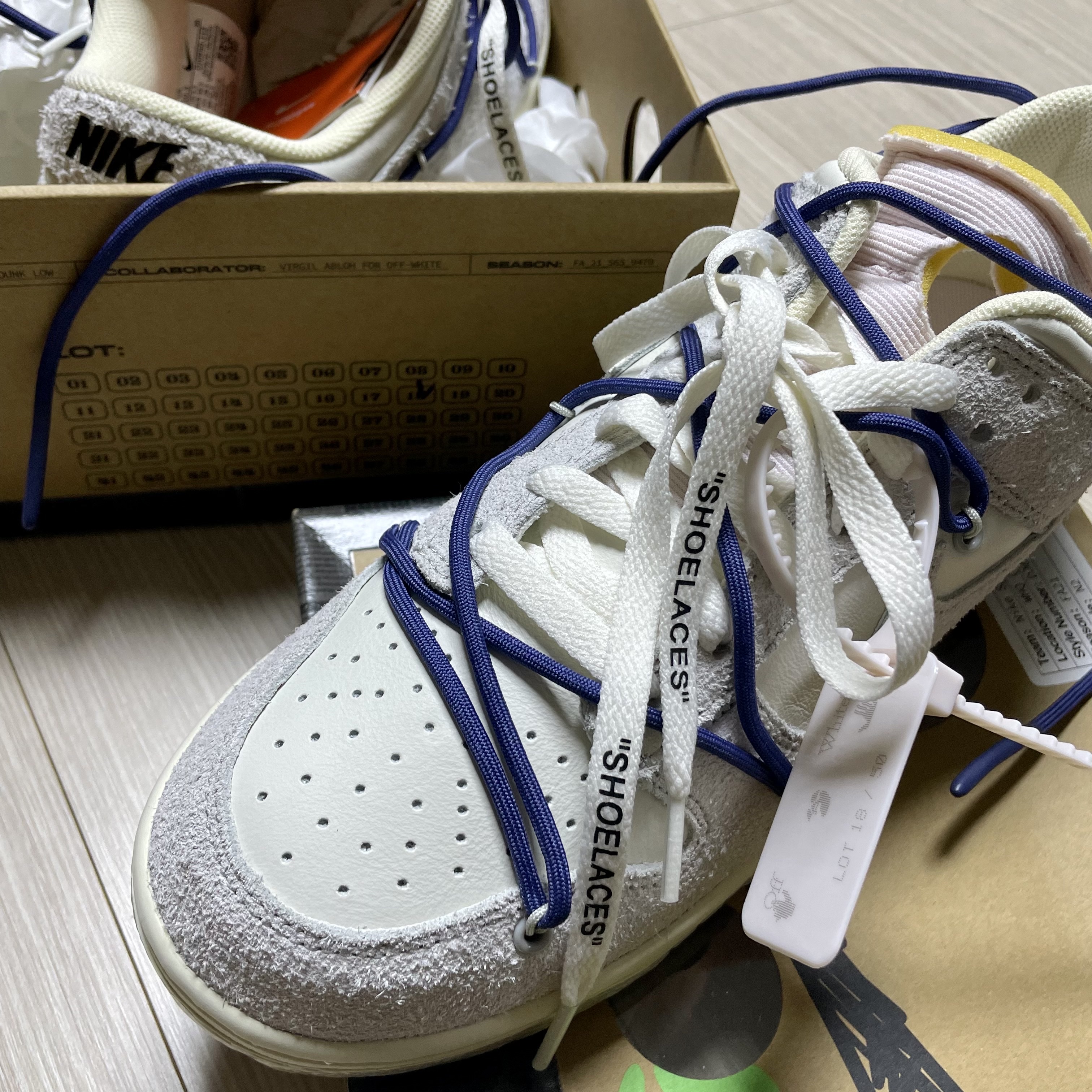 Nike x Off-White Dunk Low The 50 - Lot 18 착용 스타일 - 1
