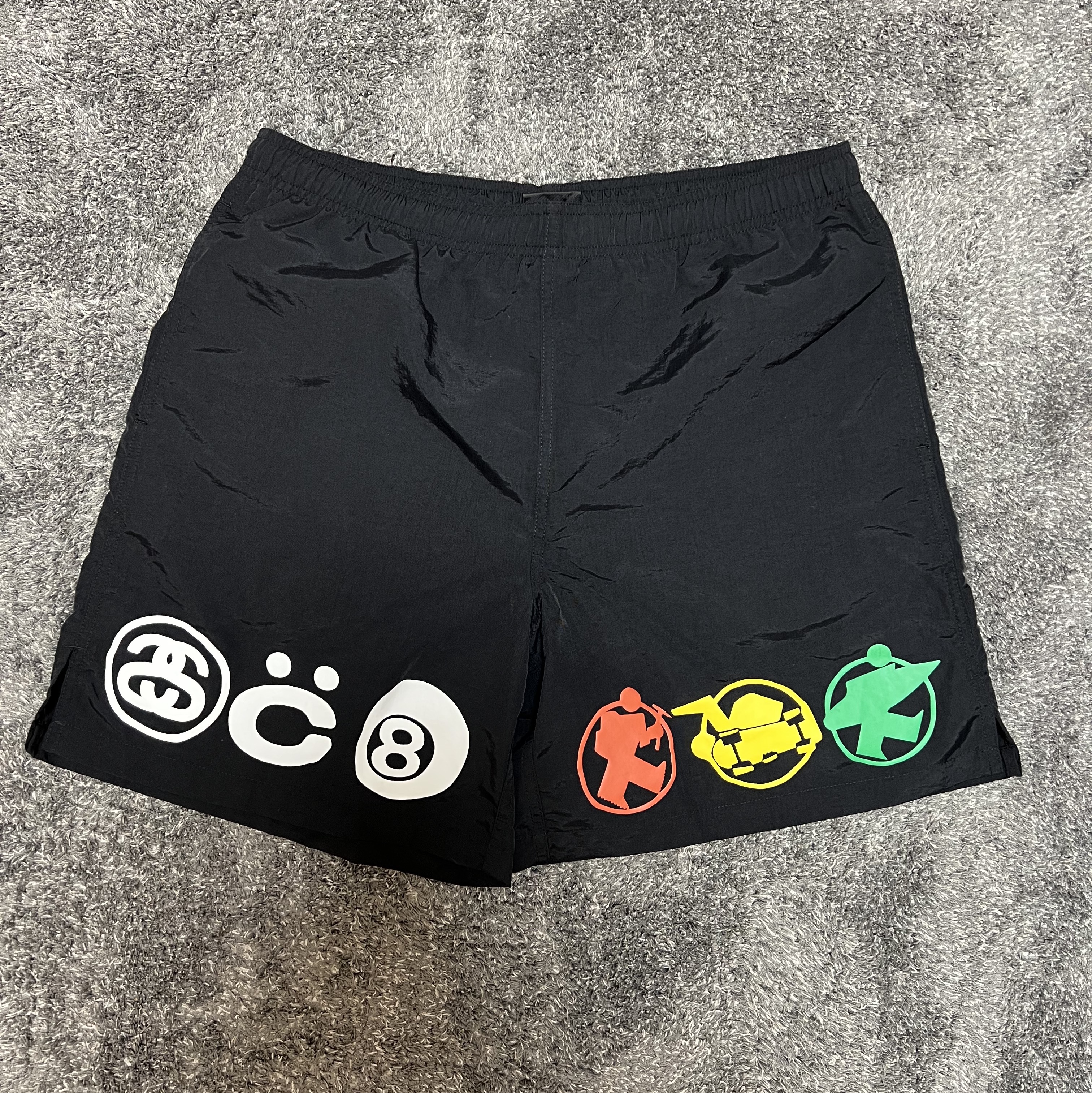 Stussy x Cactus Plant Flea Market Icon Water Shorts Black 착용 스타일