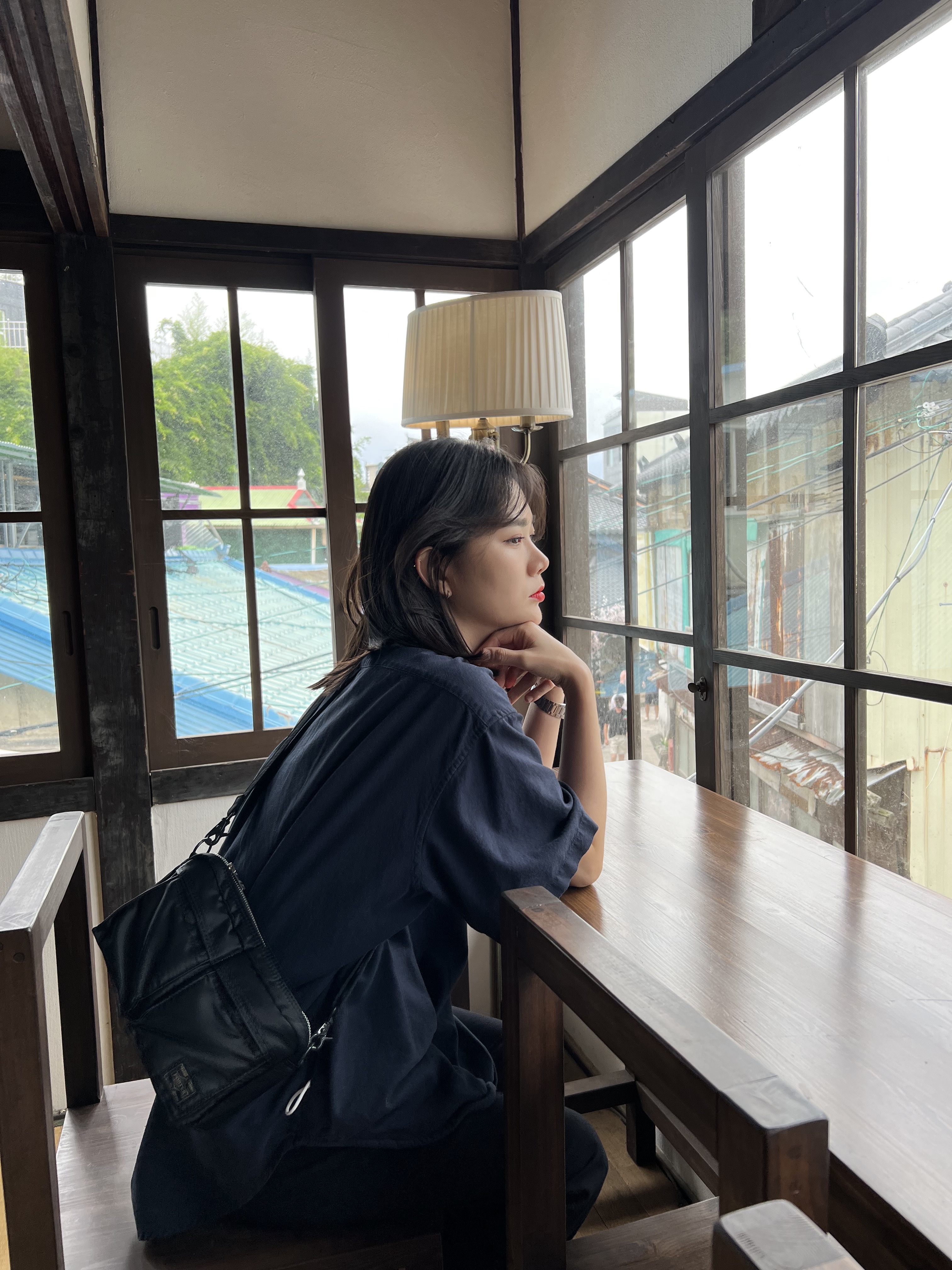 Porter Tanker Shoulder Bag Black, Porter Tanker Shoulder Bag S Black 착용 스타일 - 2