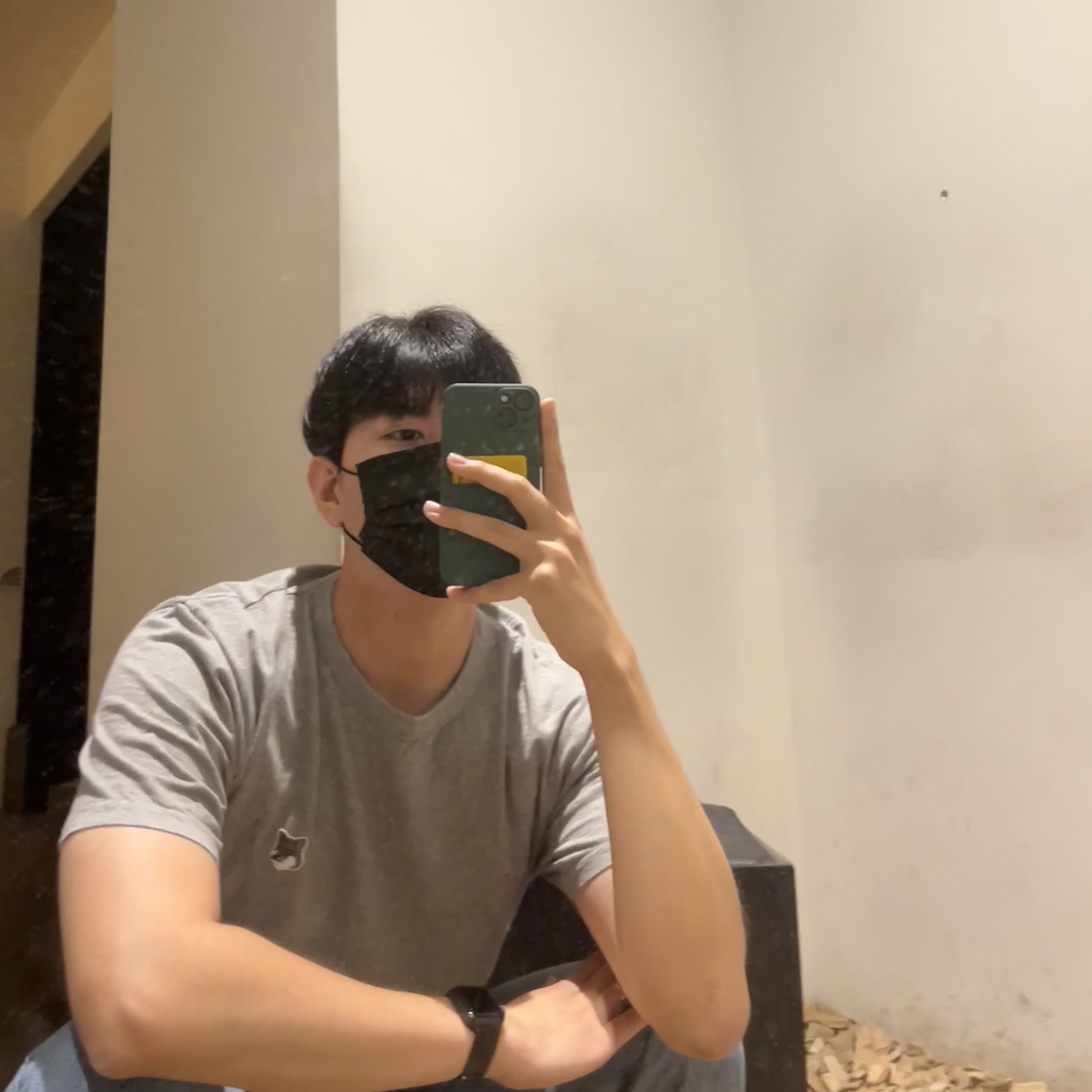Maison Kitsune Grey Fox Head Patch Classic T-Shirt Grey Melange, Jordan 1 Low Dark Teal 착용 스타일 - 3
