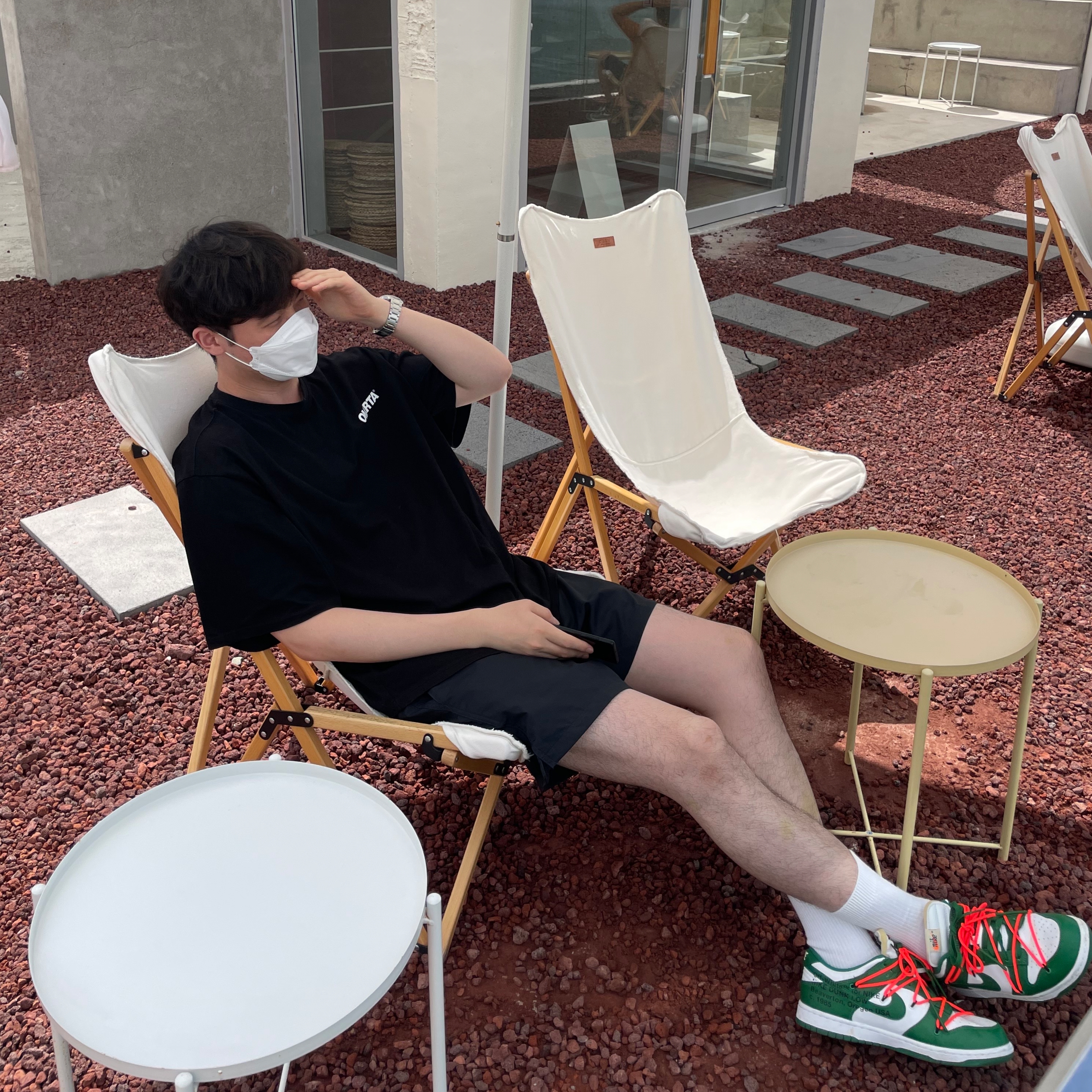 Nike x Off-White Dunk Low Pine Green 착용 스타일