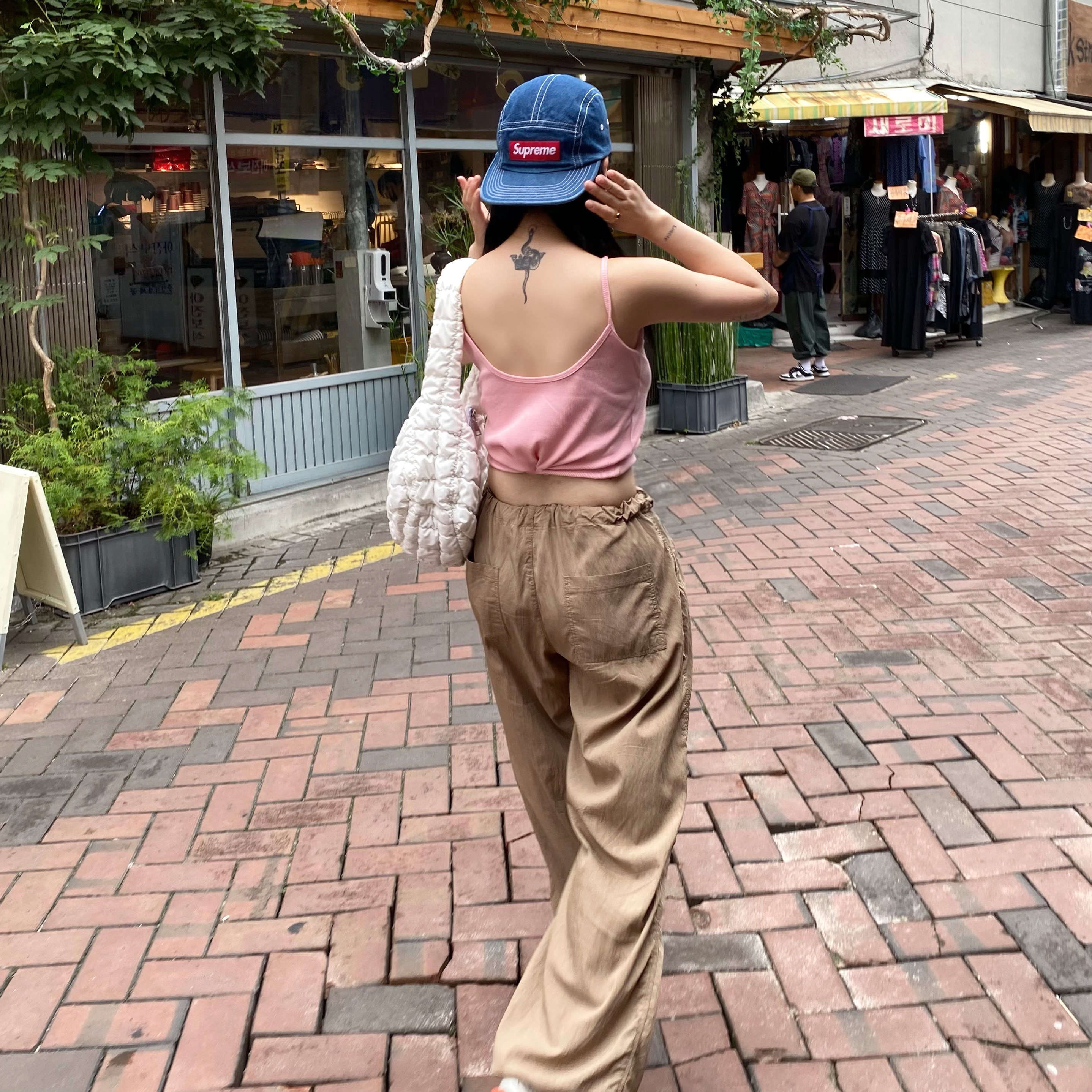Supreme Washed Chino Twill Camp Cap Denim - 21FW 착용 스타일