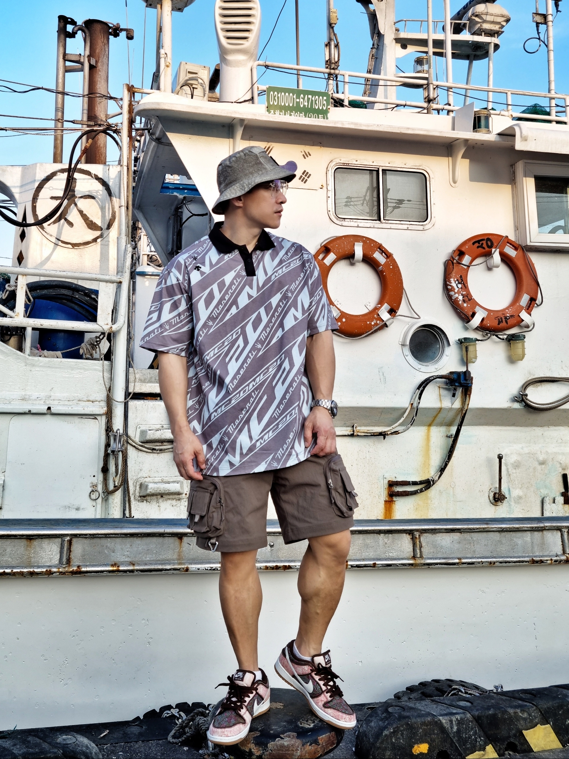 Nike SB Dunk Low Pro Premium Paisley, Nike ACG Cargo Shorts Ironstone - Asia 착용 스타일 - 5