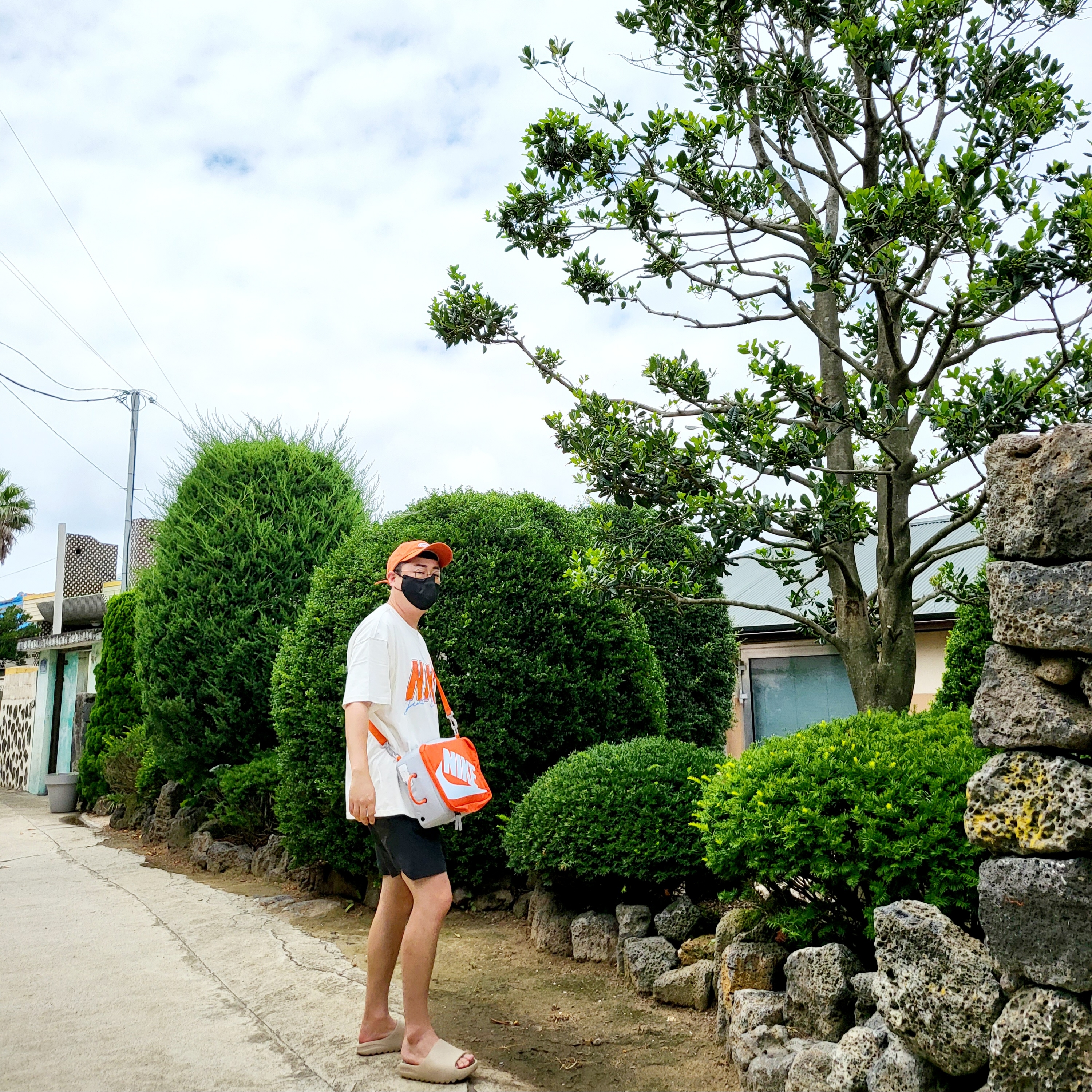 Nike M NRG Dunk '85 T-Shirt Sail - US/EU, Essentials Volley Shorts Black - 21SS 착용 스타일 - 5