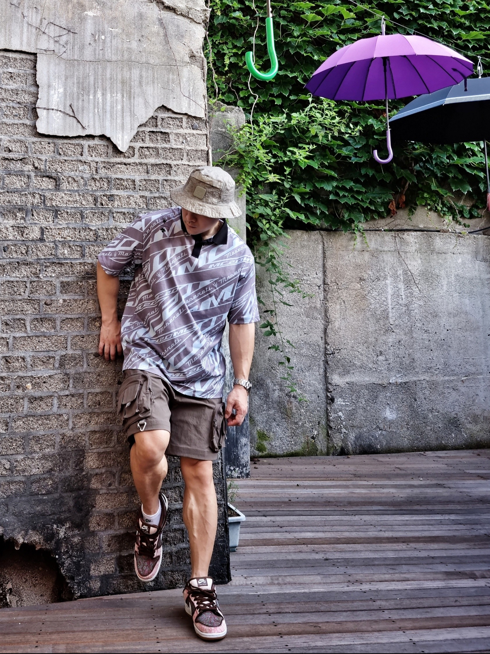 Nike SB Dunk Low Pro Premium Paisley, Nike ACG Cargo Shorts Ironstone - Asia 착용 스타일 - 3