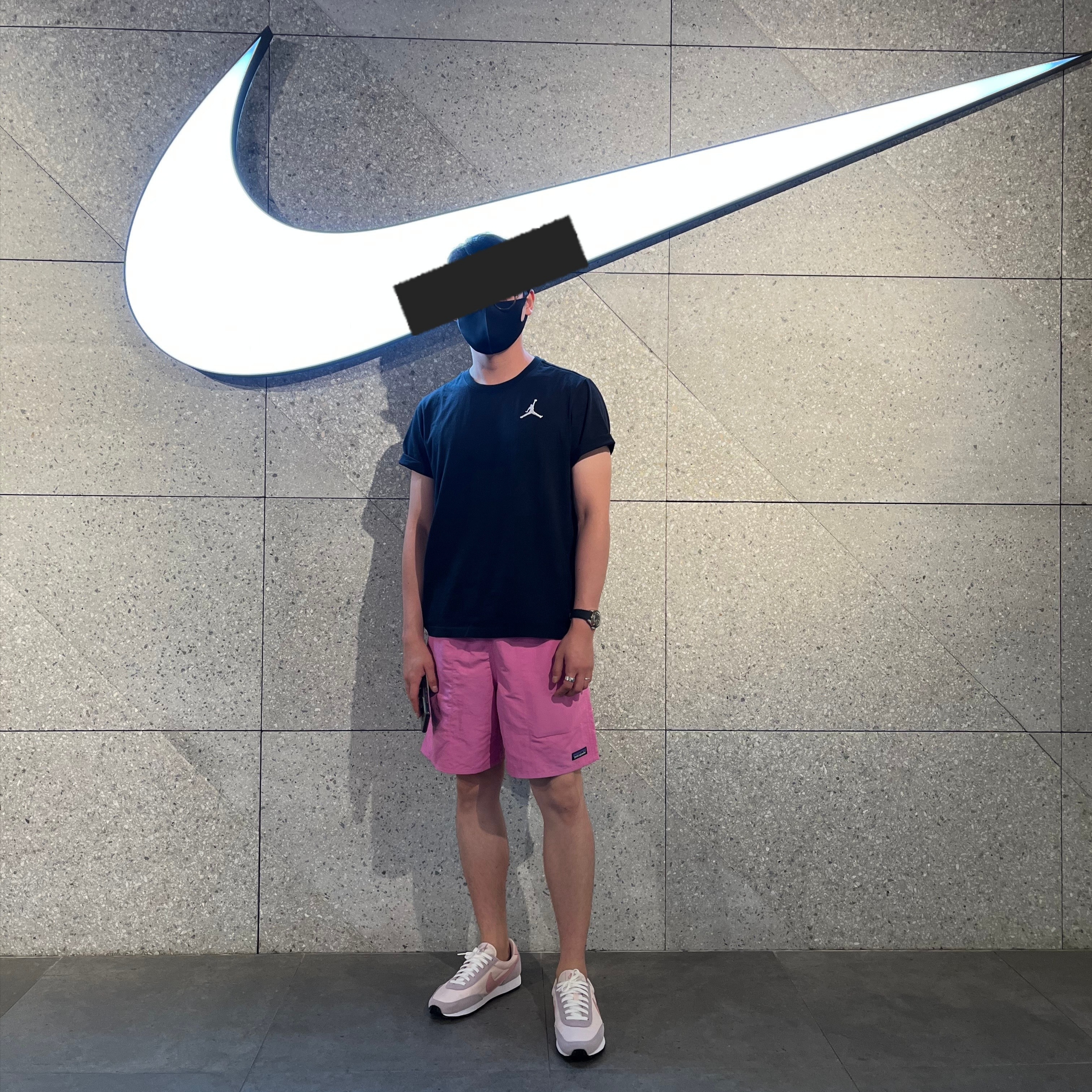 Jordan Wordmark T-Shirt Black - Asia, (W) Nike Daybreak Light Soft Pink 착용 스타일