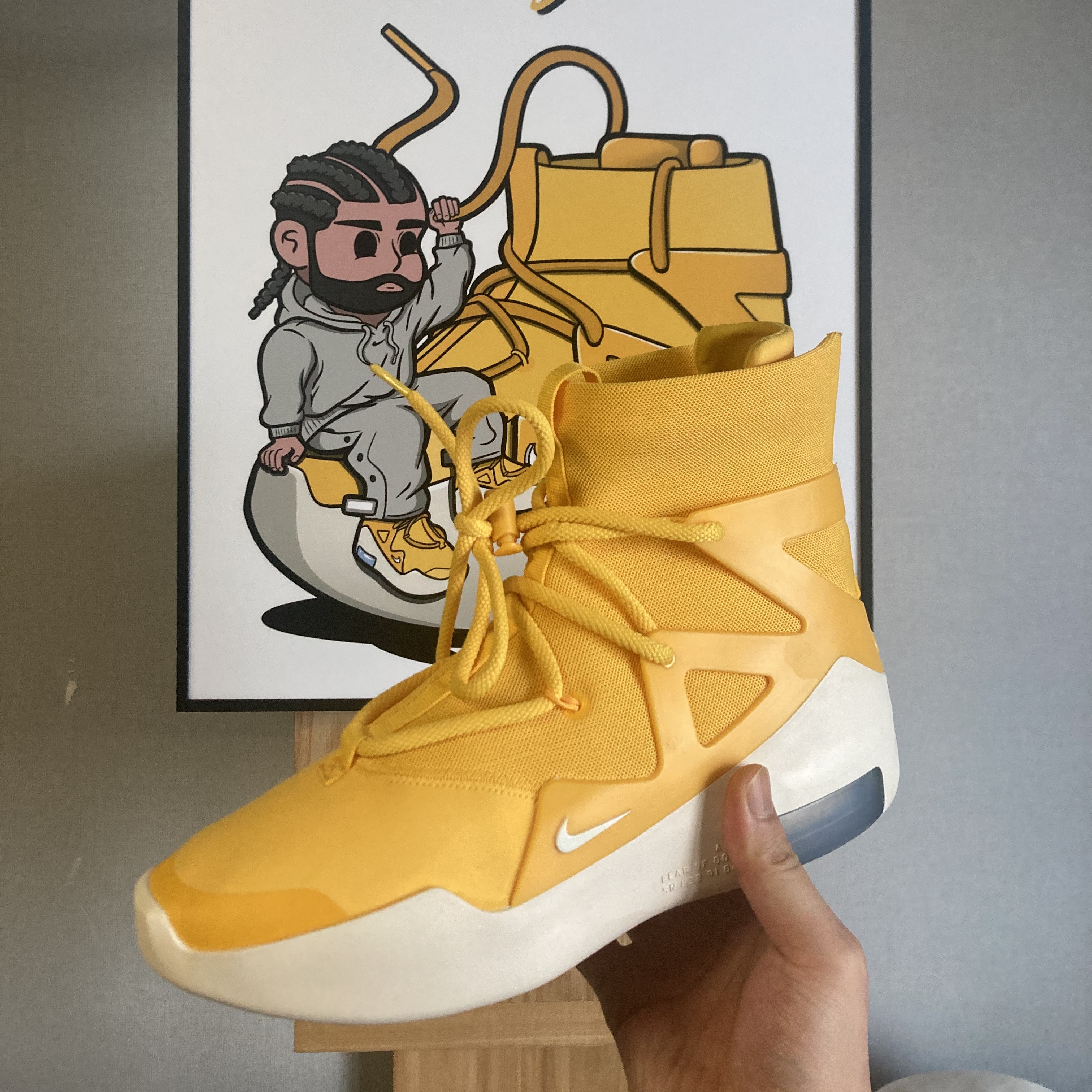 Nike x Fear of God Air Fear of God 1 Yellow 착용 스타일