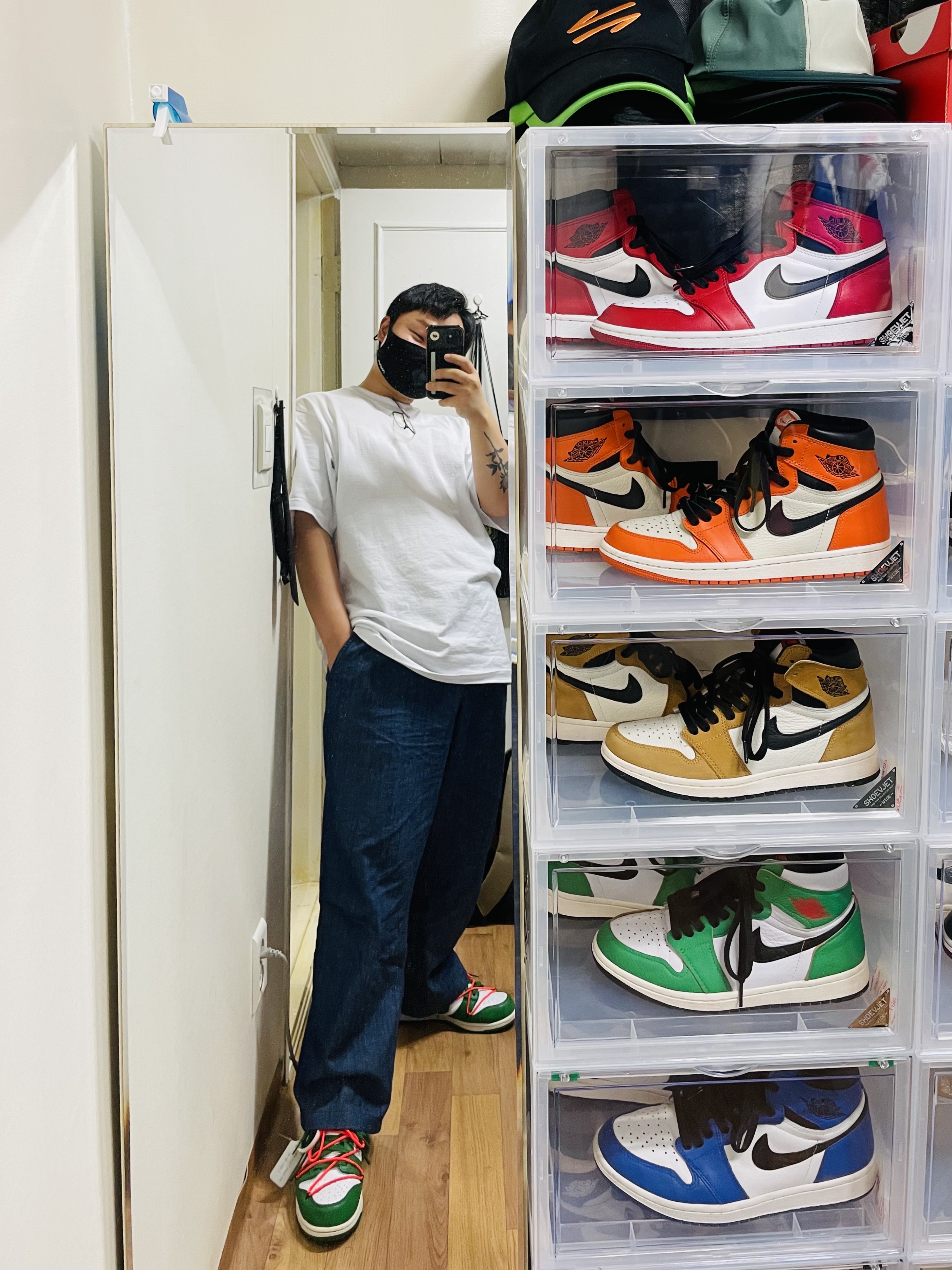 Nike x Off-White Dunk Low Pine Green 착용 스타일 - 1
