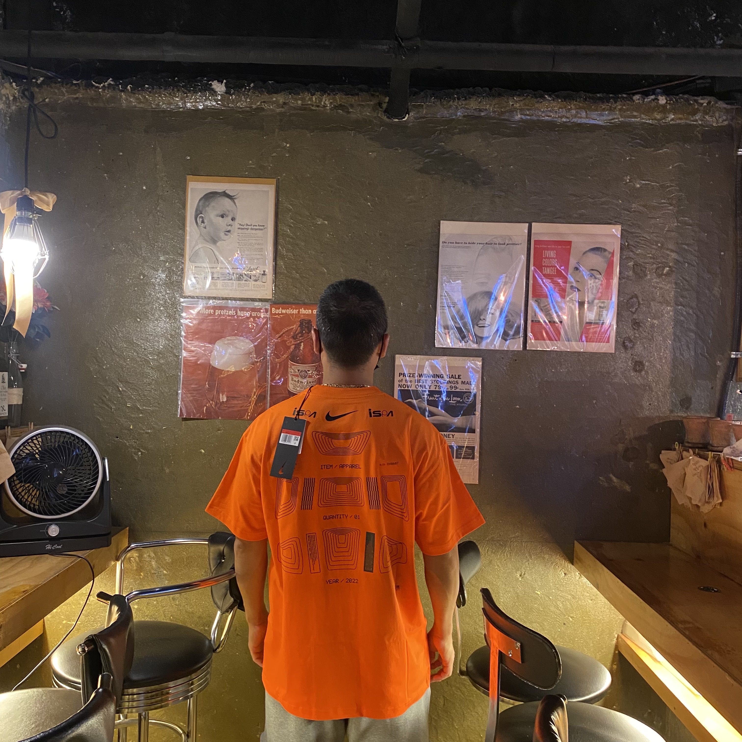 Nike NRG ISPA Graphic T-Shirt Orange 착용 스타일