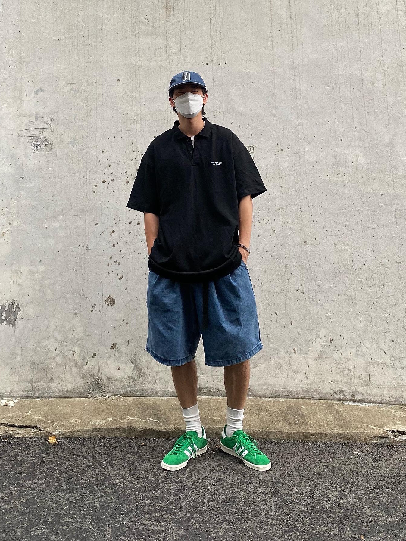Adidas x Human Made Campus Green 착용 스타일 - 1