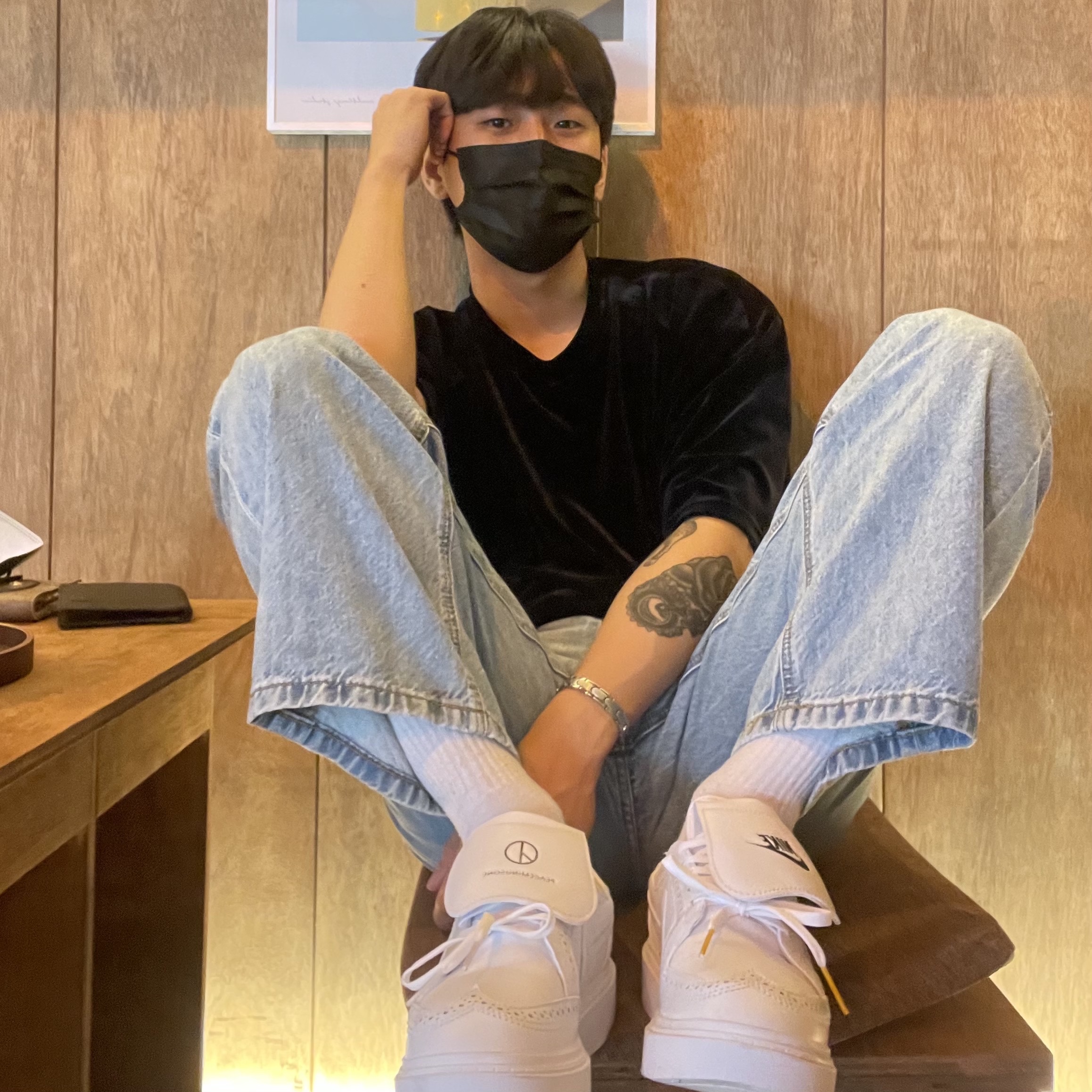 Nike x Peaceminusone Kwondo1 White 착용 스타일