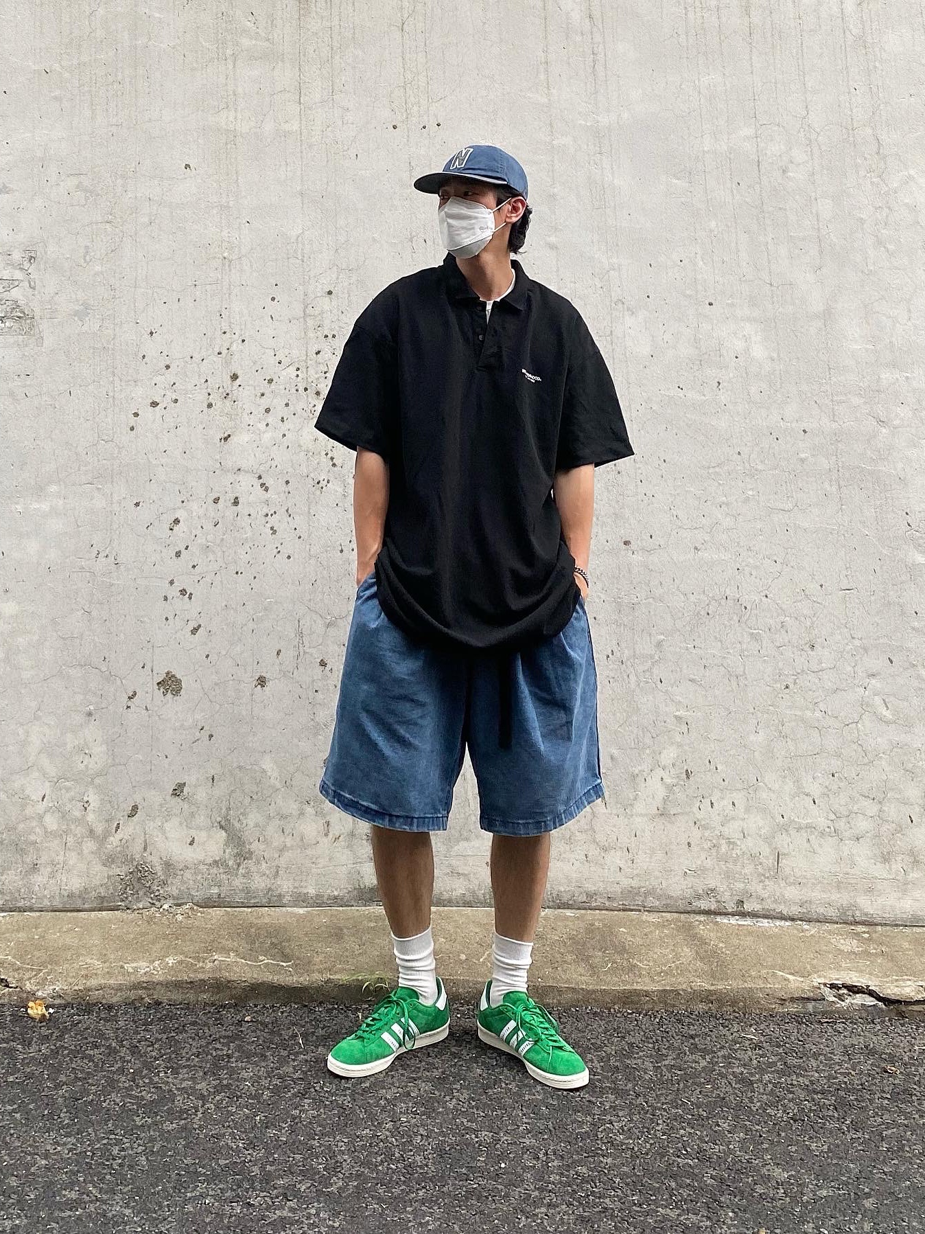 Adidas x Human Made Campus Green 착용 스타일 - 2