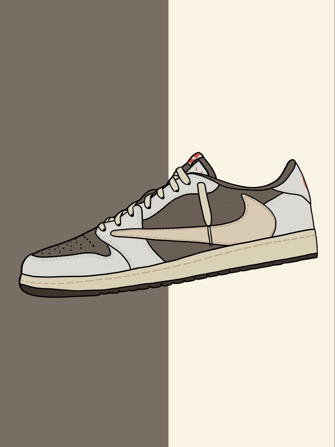 Jordan 1 x Travis Scott Retro Low OG SP Sail and Ridgerock 착용 스타일
