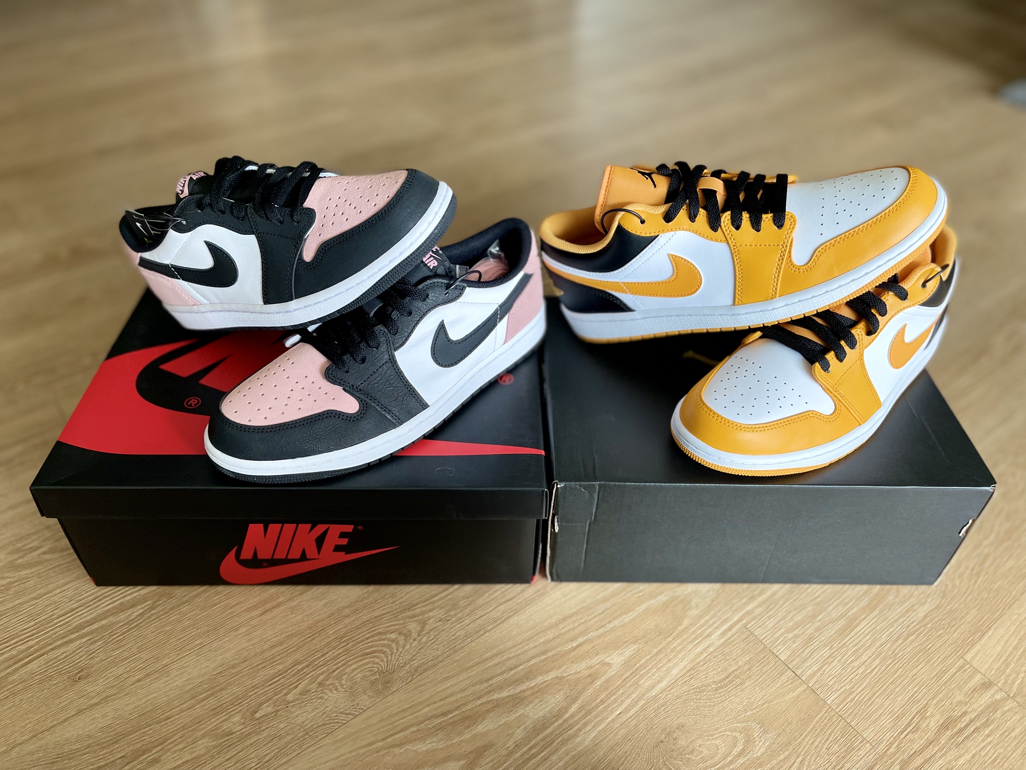 Jordan 1 Low Taxi, Jordan 1 Retro Low OG Bleached Coral 착용 스타일 - 2
