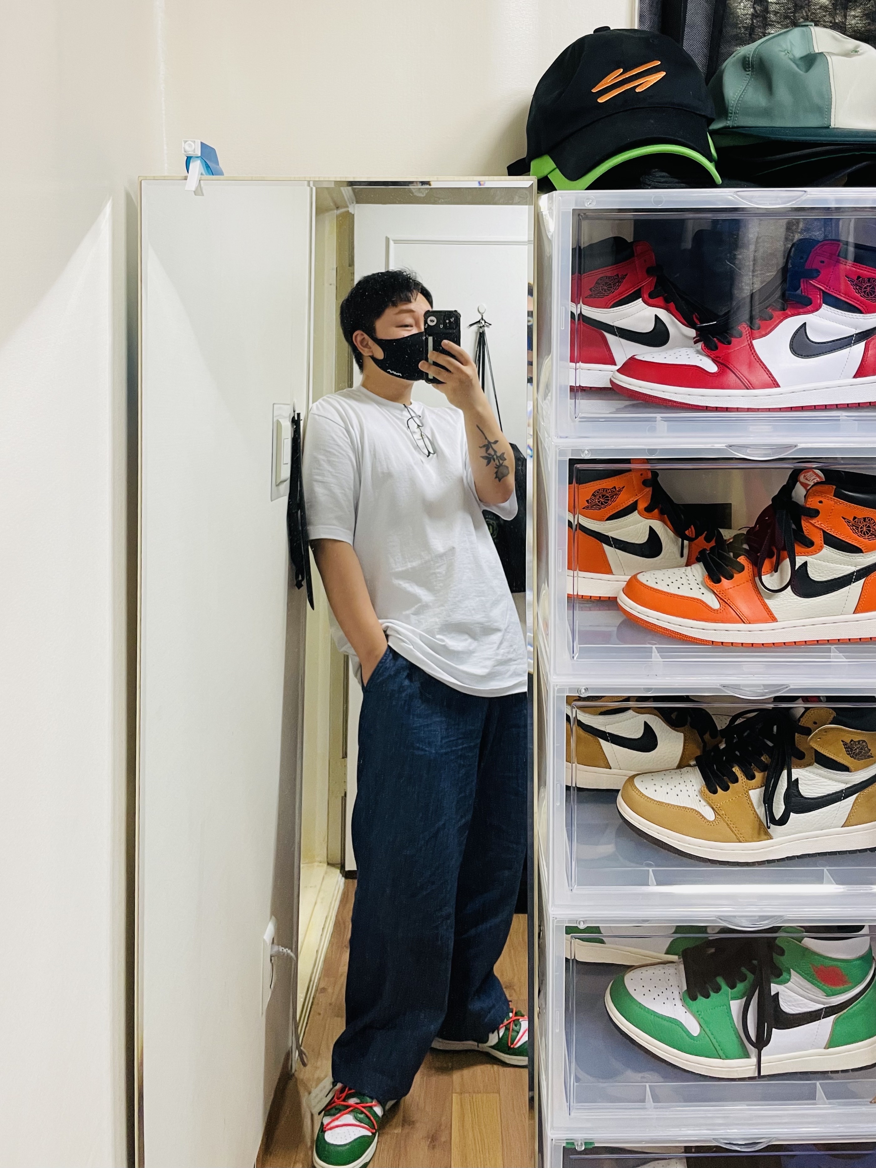 Nike x Off-White Dunk Low Pine Green 착용 스타일 - 2