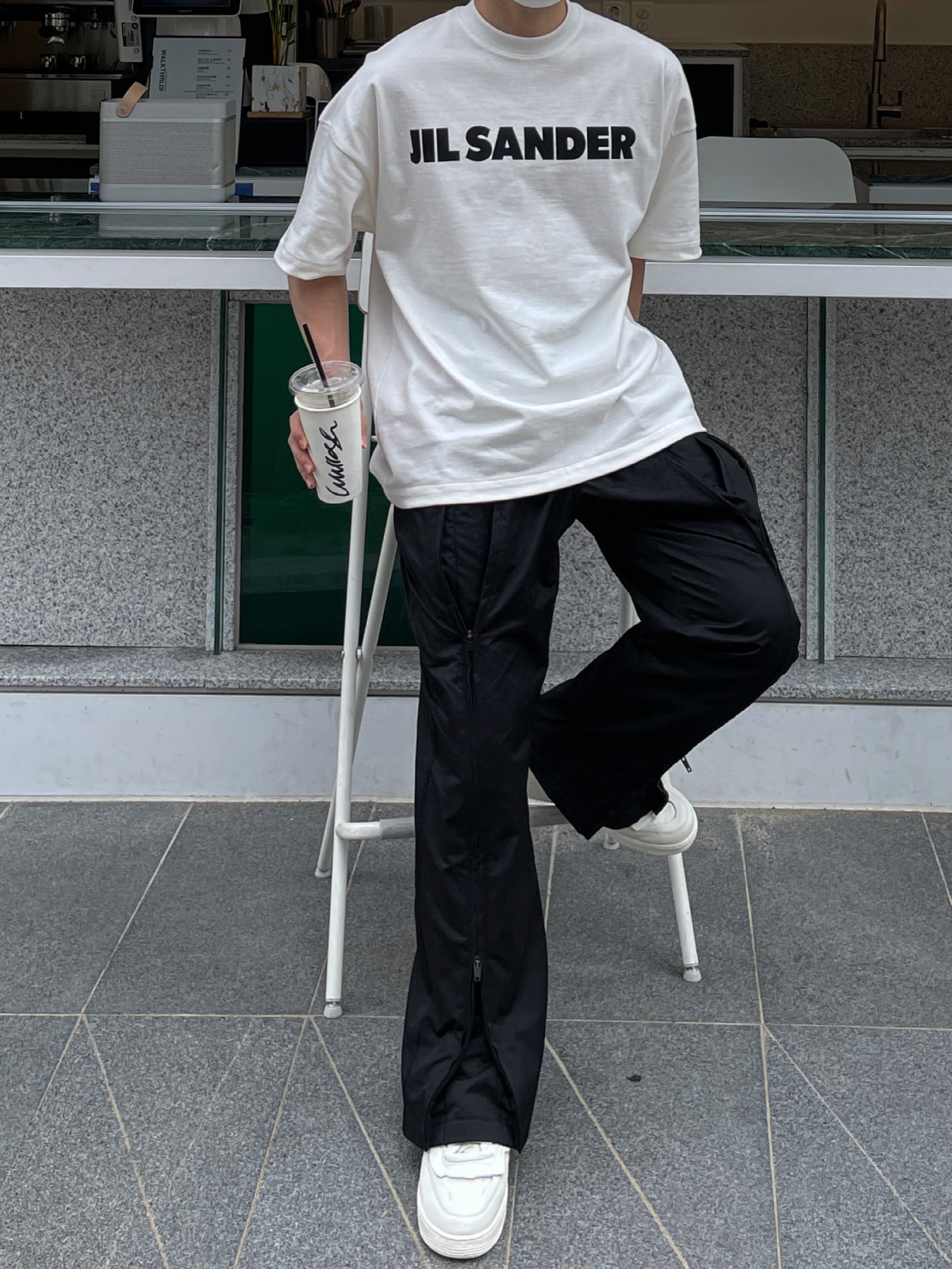 Nike x Comme des Garcons Homme Plus Air Force Mid White 착용 스타일