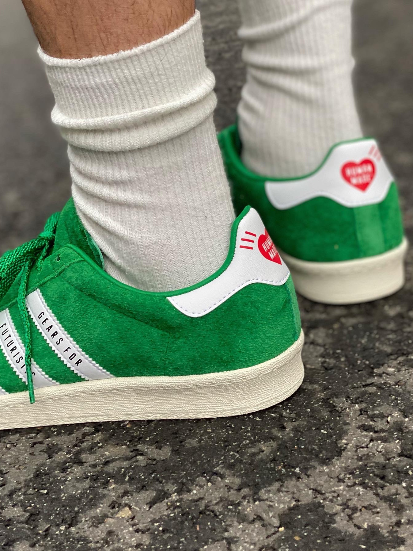 Adidas x Human Made Campus Green 착용 스타일 - 5
