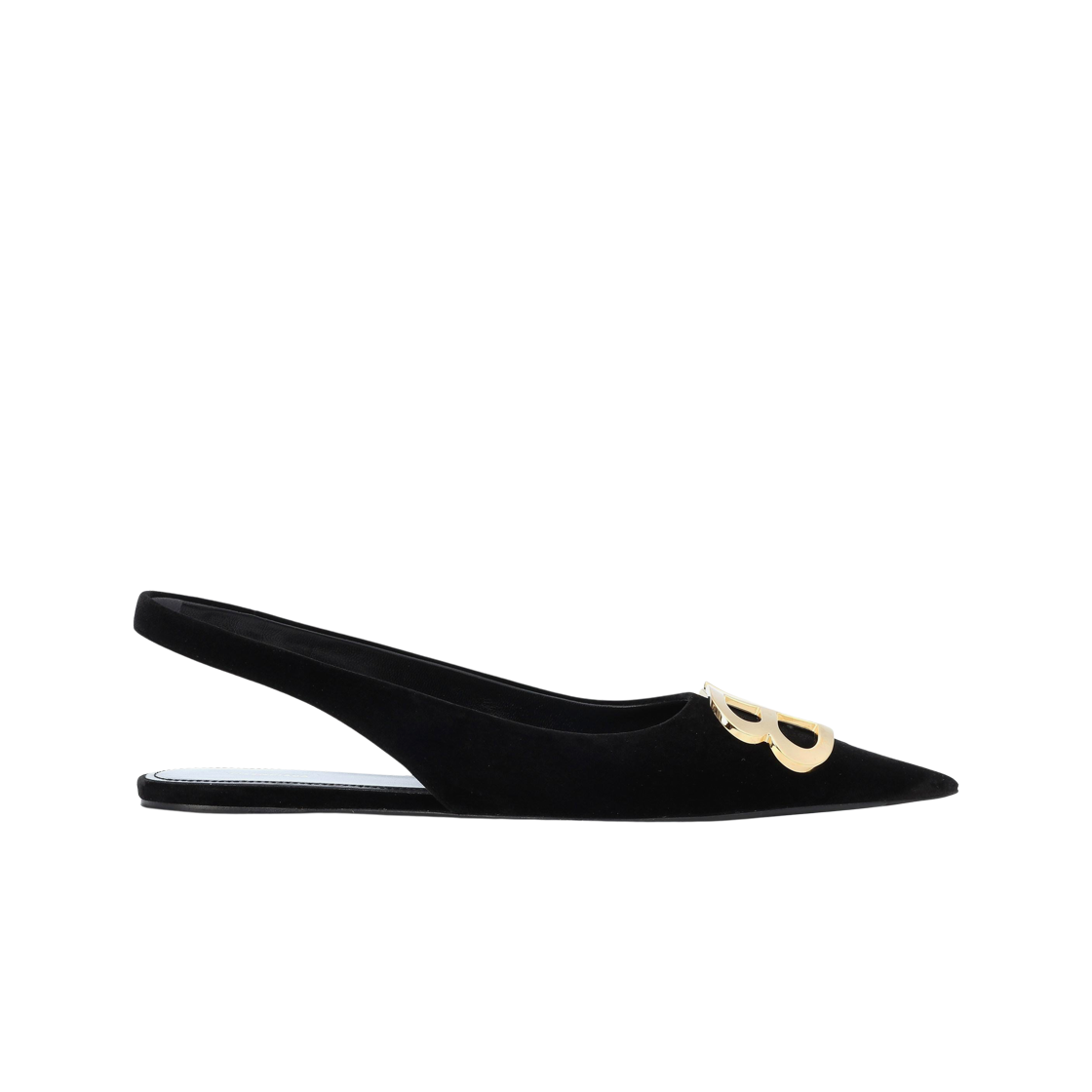 (W) 발렌시아가 스트레치 벨벳 BB 슬링백 블랙((W) Balenciaga Stretch Velvet BB Slingback Black) - 1