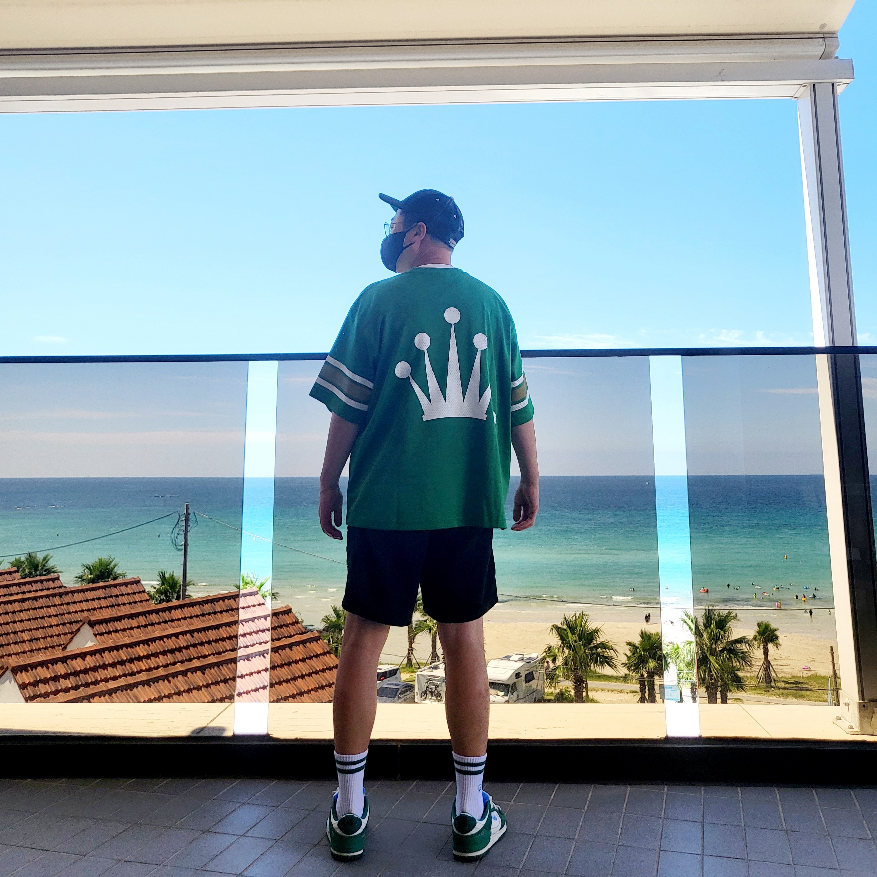 Stussy Mesh Football Jersey Green, Stussy Basic Structured Low Pro Cap Black 착용 스타일 - 4