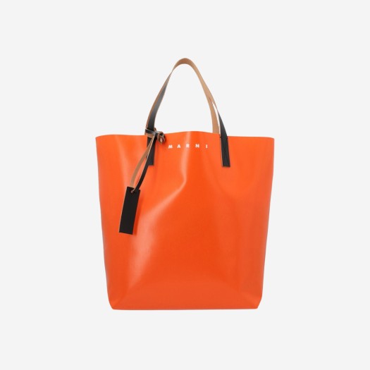 마르니 PVC 트라이베카 쇼핑백 오렌지 블랙