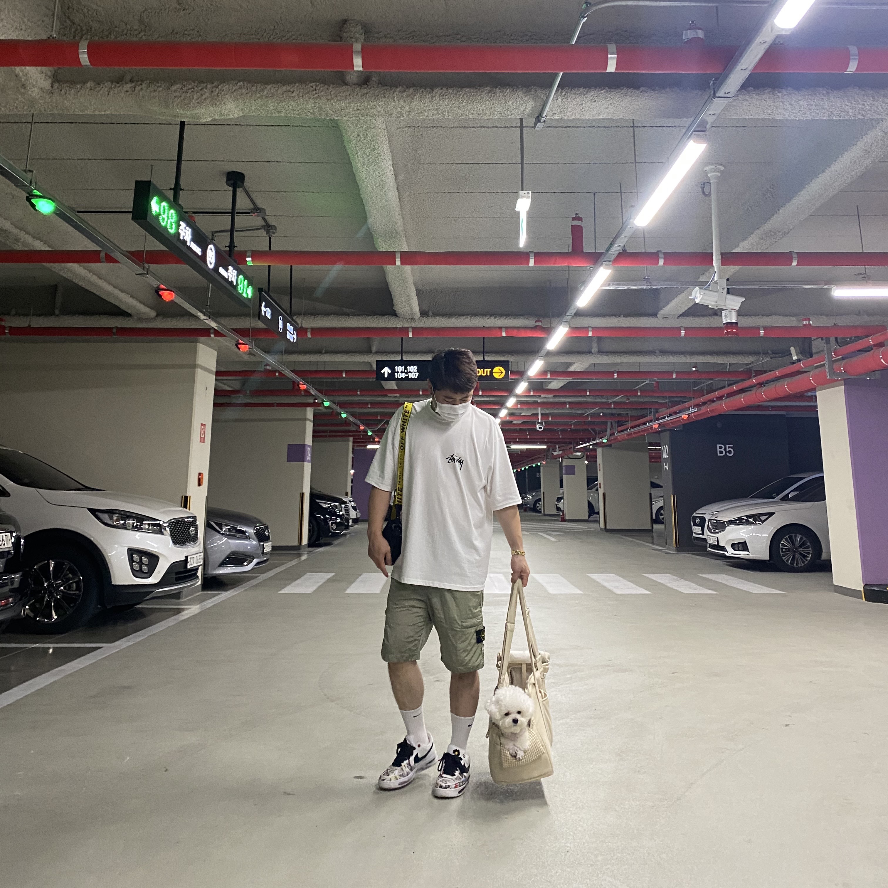 Stone Island L1721 Nylon Metal Garment Dyed Bermuda Shorts Light Green - 22SS, Nike x Peaceminusone Air Force 1 Low Para-Noise 2.0 착용 스타일