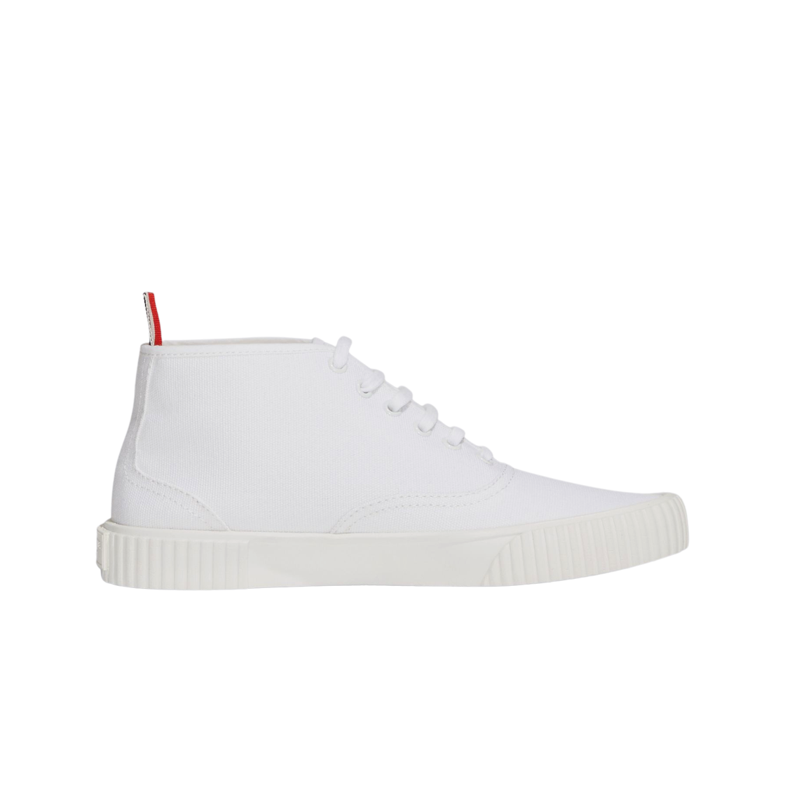 톰브라운 캔버스 미드탑 헤리티지 트레이너 화이트(Thom Browne Canvas Mid Top Heritage Trainer White) - 1