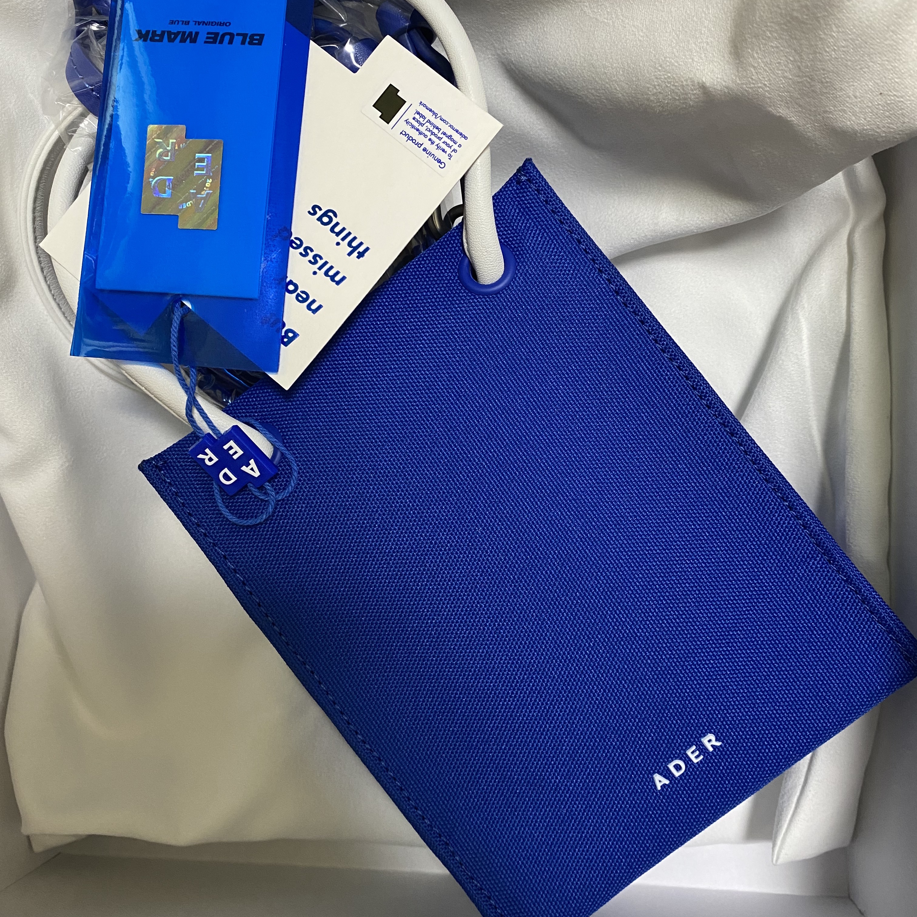 Ader Error Small Shopper Bag Z-Blue 착용 스타일