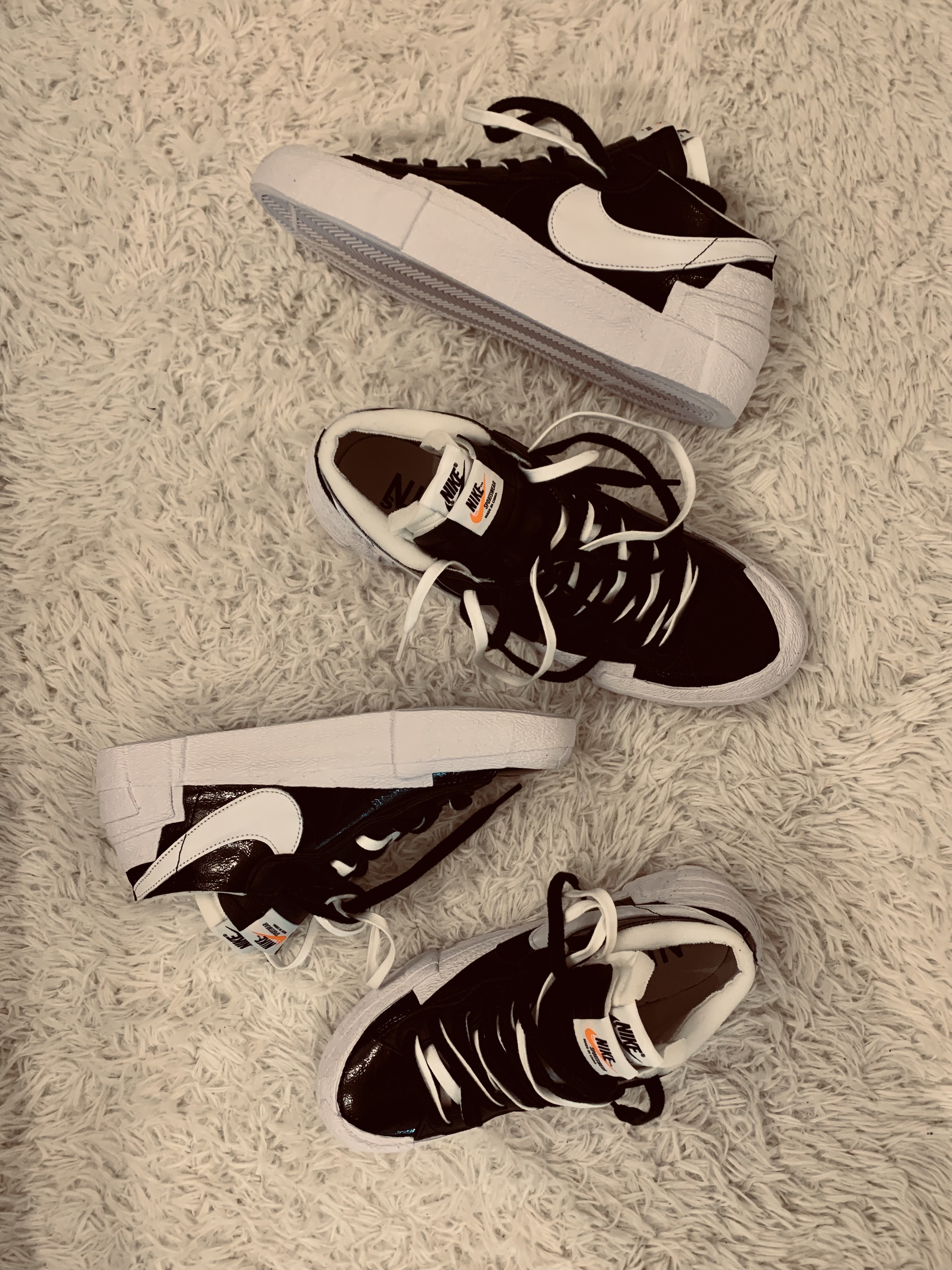Nike x Sacai Blazer Low Black Patent Leather 착용 스타일
