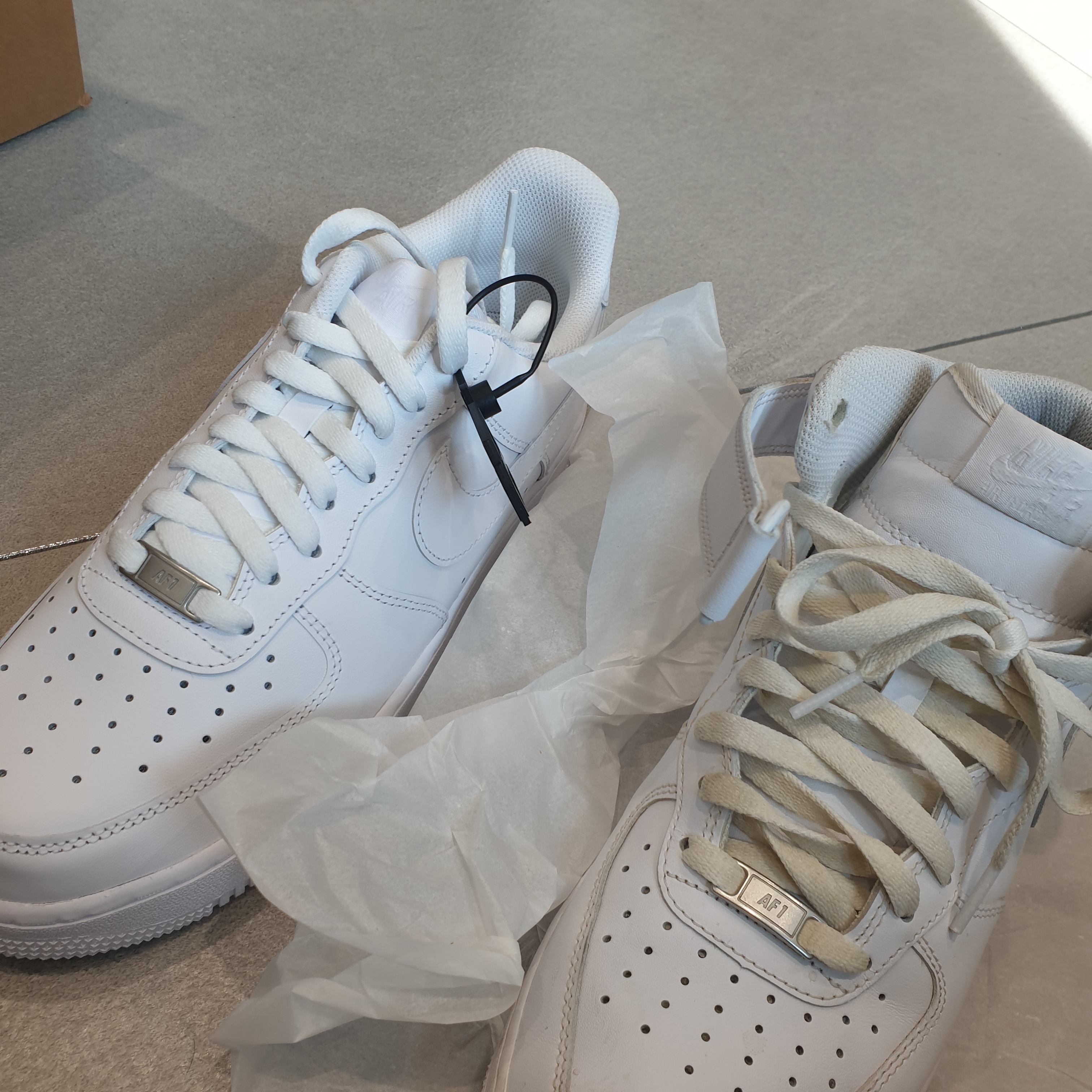 Nike Air Force 1 '07 Low White, Nike Air Force 1 Mid '07 White 착용 스타일