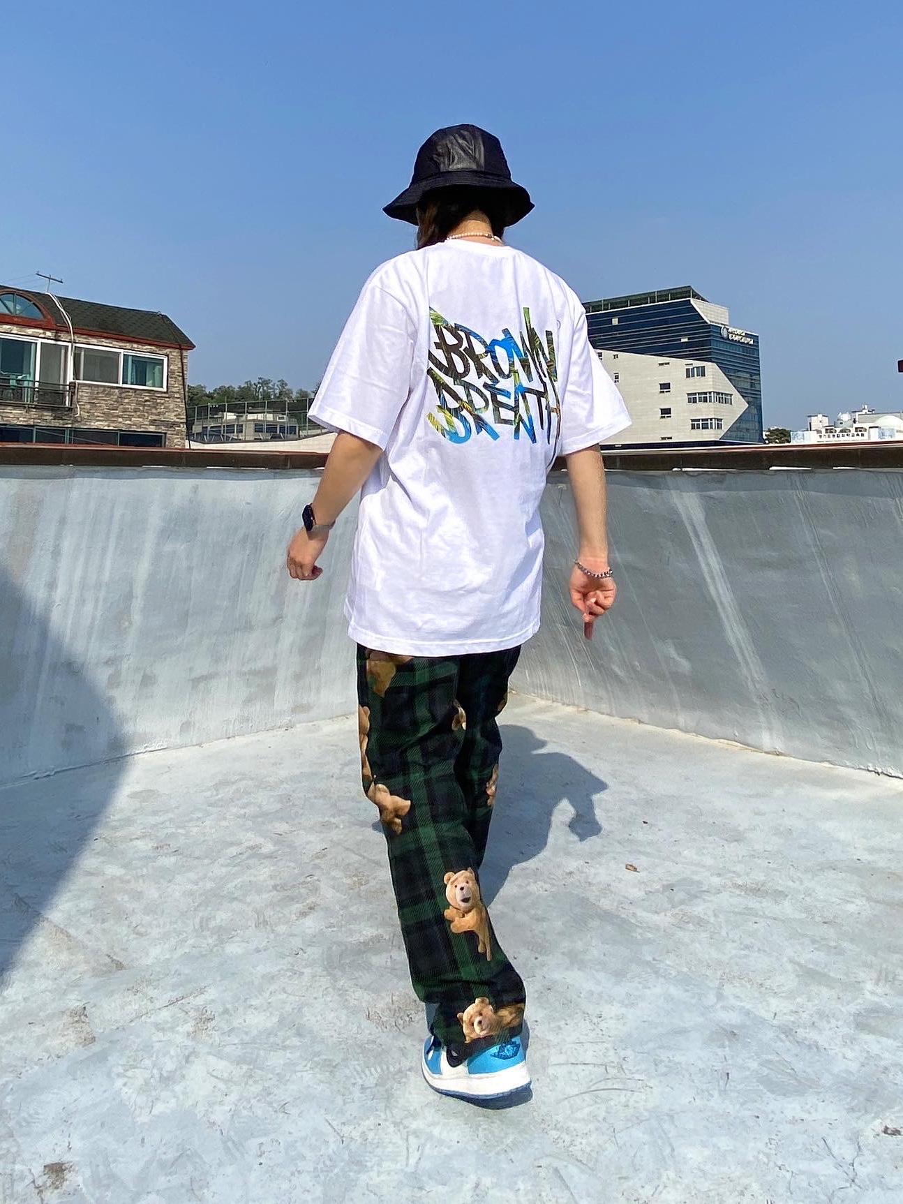 (GS) Jordan 1 Low Dark Powder Blue 착용 스타일 - 4