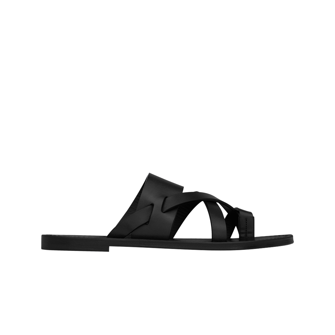 생로랑 스무스 레더 컬버 플랫 뮬 블랙(Saint Laurent Culver Flat Mules in Smooth Leather Black) - 1