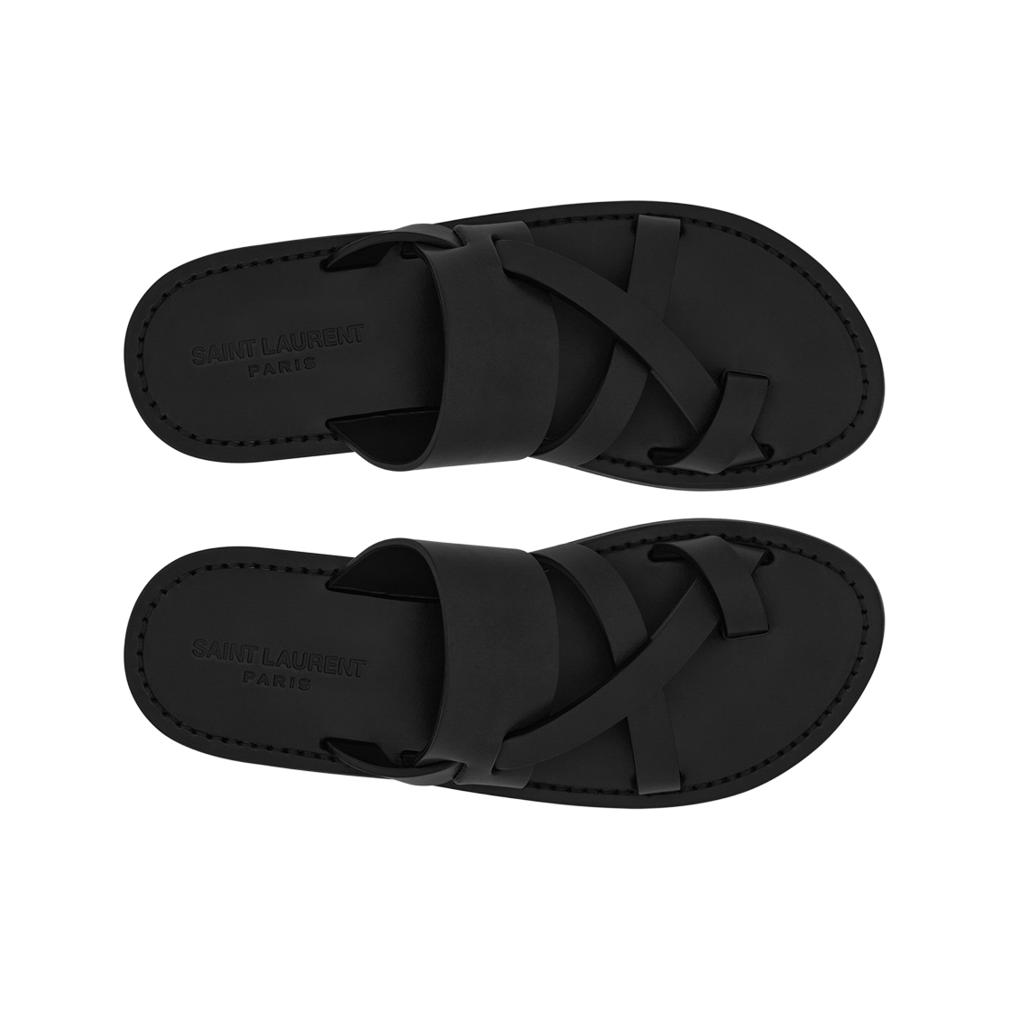 생로랑 스무스 레더 컬버 플랫 뮬 블랙(Saint Laurent Culver Flat Mules in Smooth Leather Black) - 2