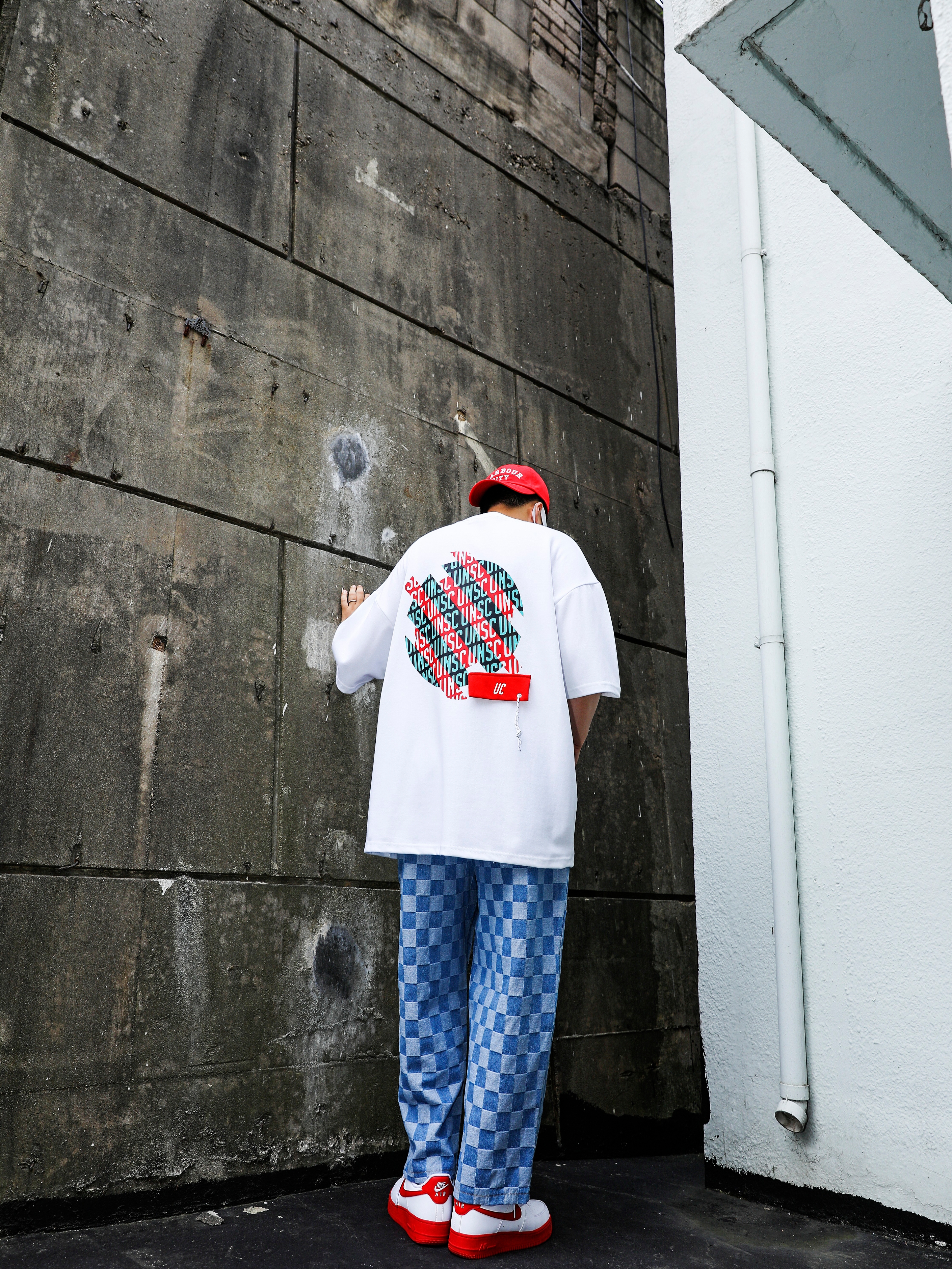 Nike Air Force 1 Low White Red Midsole 착용 스타일 - 1