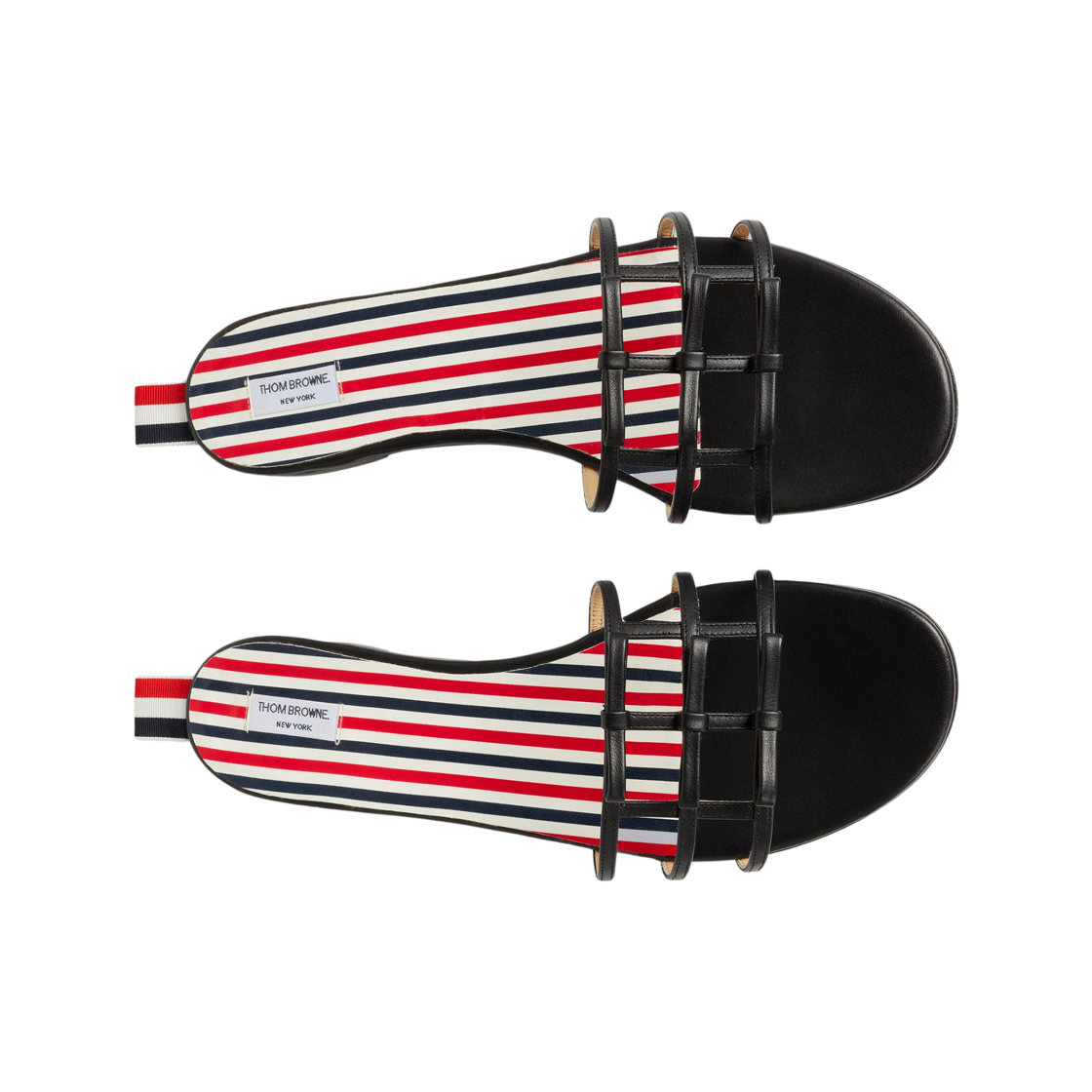 (W) 톰브라운 비텔로 카프 레더 3보우 슬라이드 샌들 블랙((W) Thom Browne Vitello Calf Leather 3-Bow Slide Sandal Black) - 2