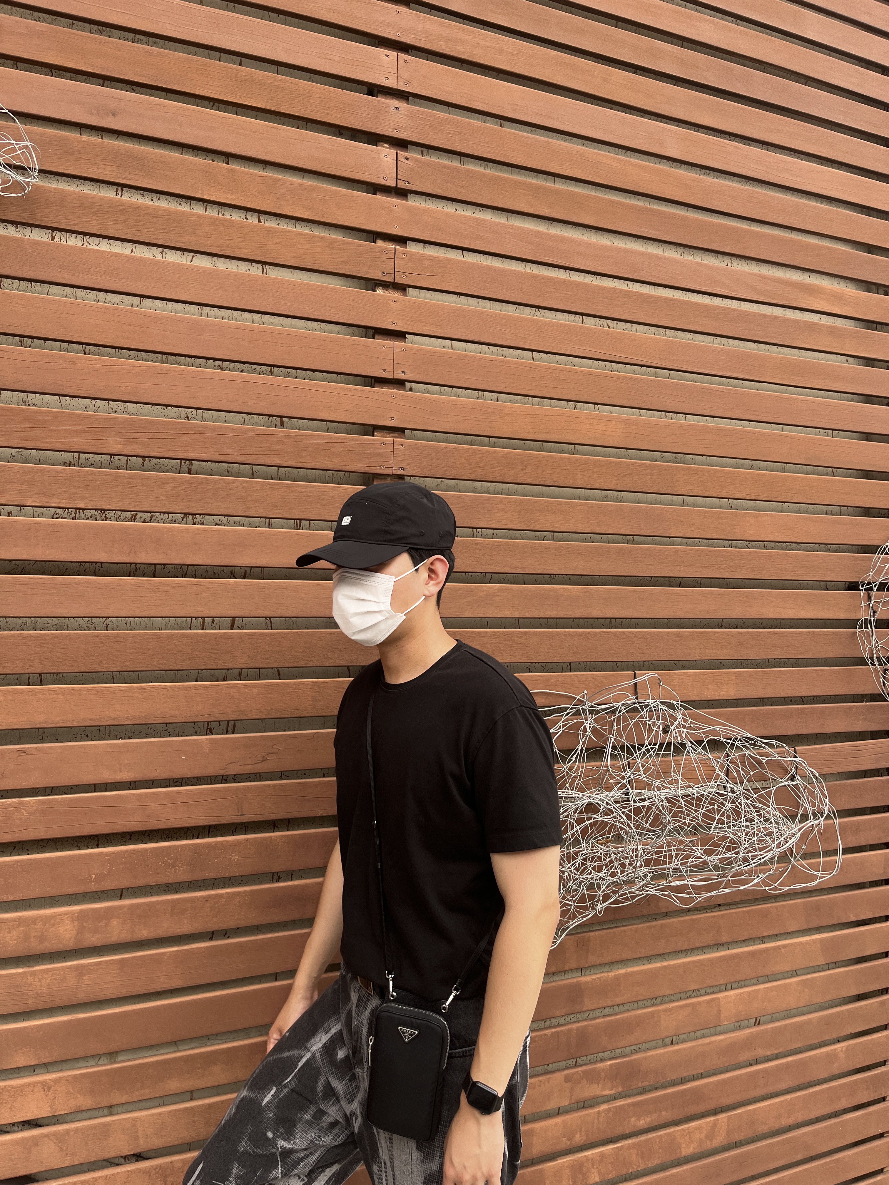 C.P. Company Chrome Logo Cap Black - 22SS 착용 스타일 - 2