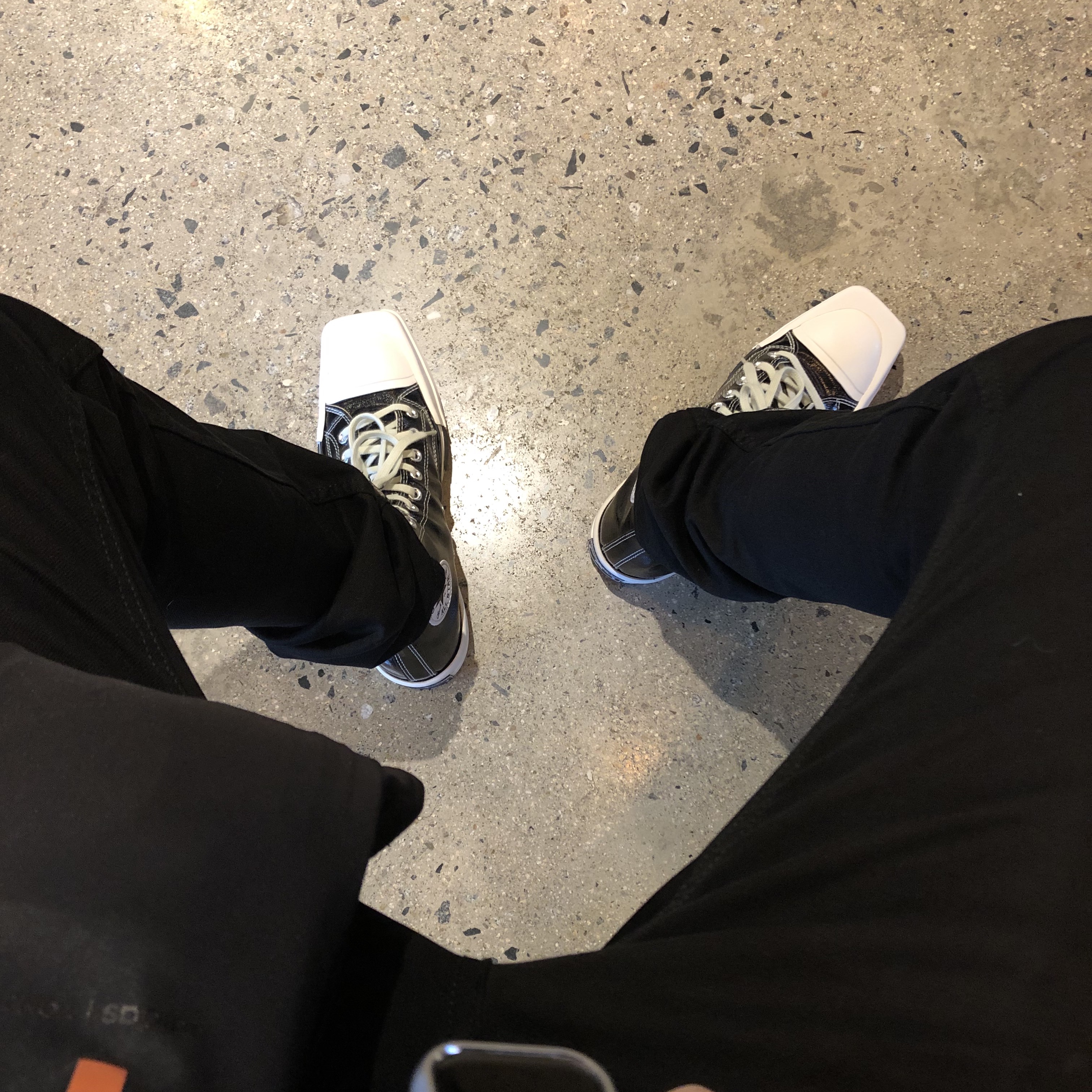 Converse x Drkshdw Turbodrk Chuck 70 Hi Black Lacquered Denim 착용 스타일