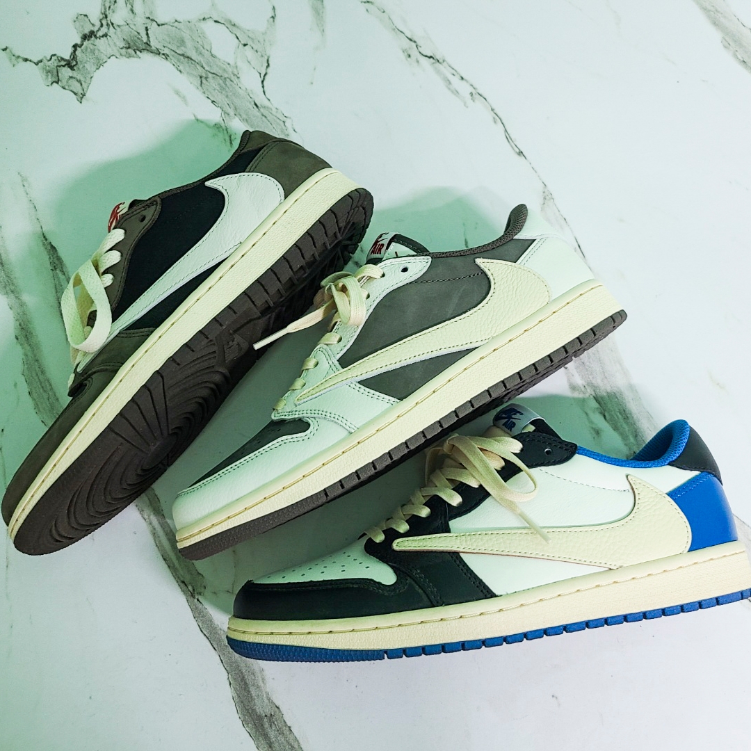 Jordan 1 x Travis Scott Retro Low OG SP Mocha, Jordan 1 x Travis Scott Retro Low OG SP Sail and Ridgerock 착용 스타일 - 1