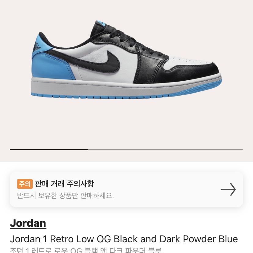 Jordan 1 Retro Low OG Black and Dark Powder Blue 착용 스타일 - 1