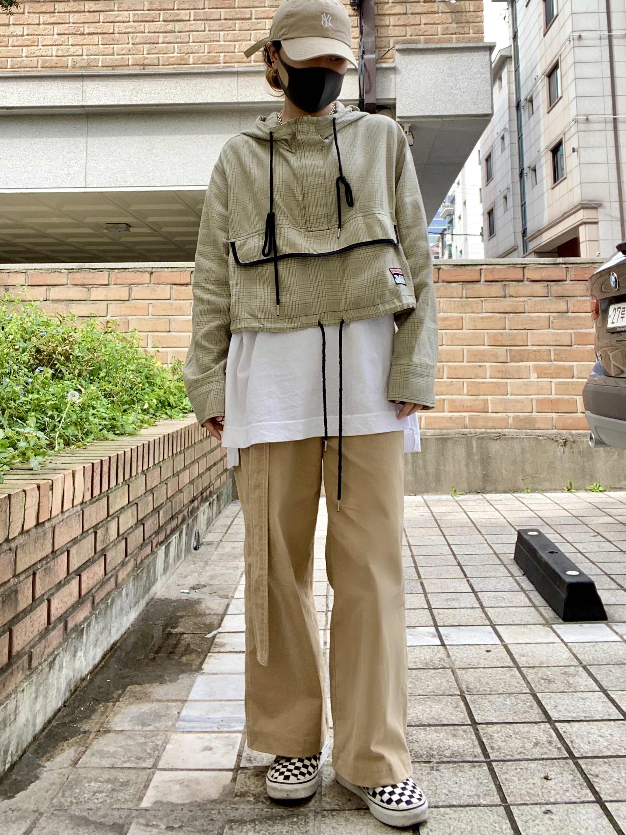 Vans Slip-On Checkerboard 착용 스타일