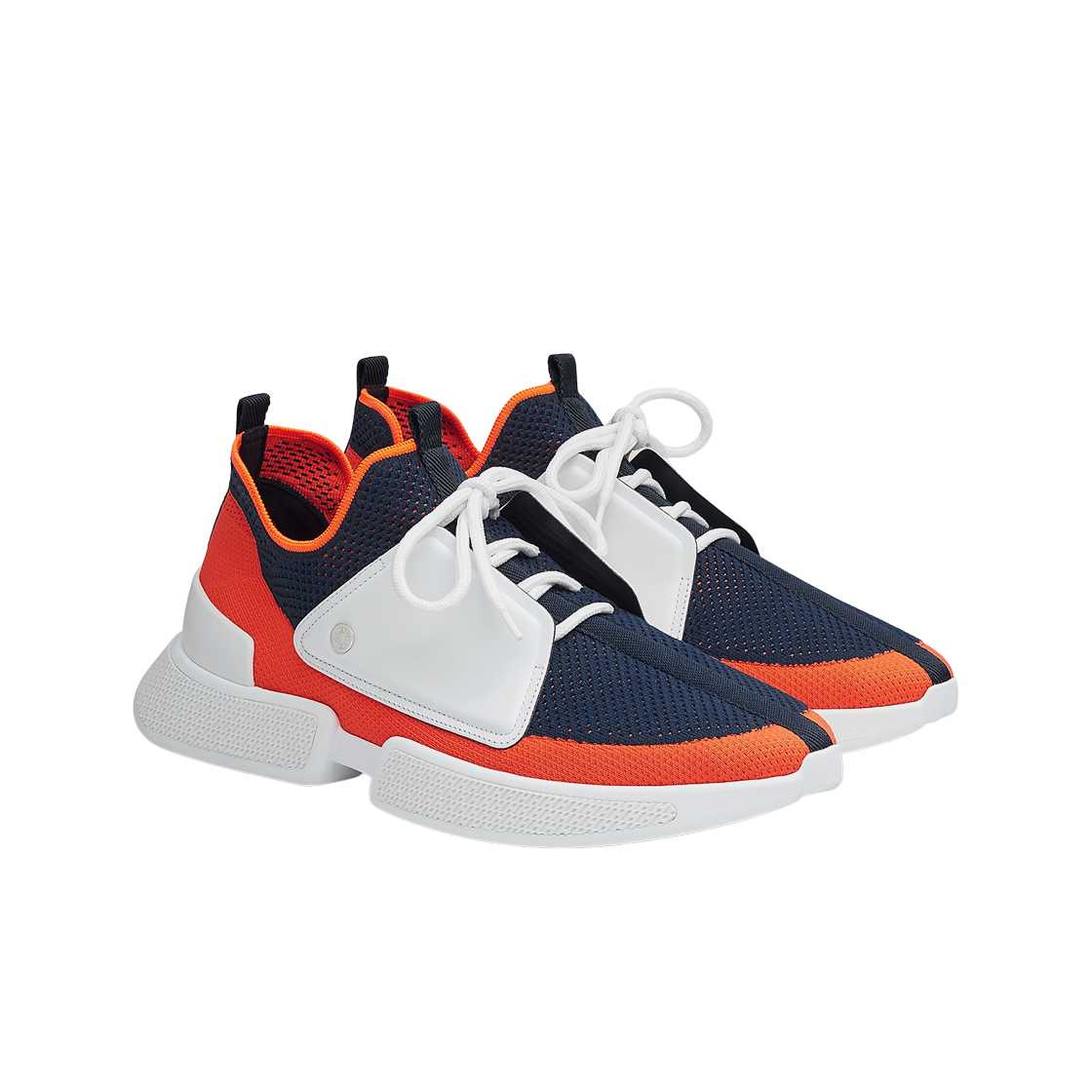 에르메스 엑스퍼트 스니커즈 니트 카프스킨 레더 패치 & 마린 오랑쥬 블랑(Hermes Expert Sneakers Knit & Marine Orange Blanc) - 2
