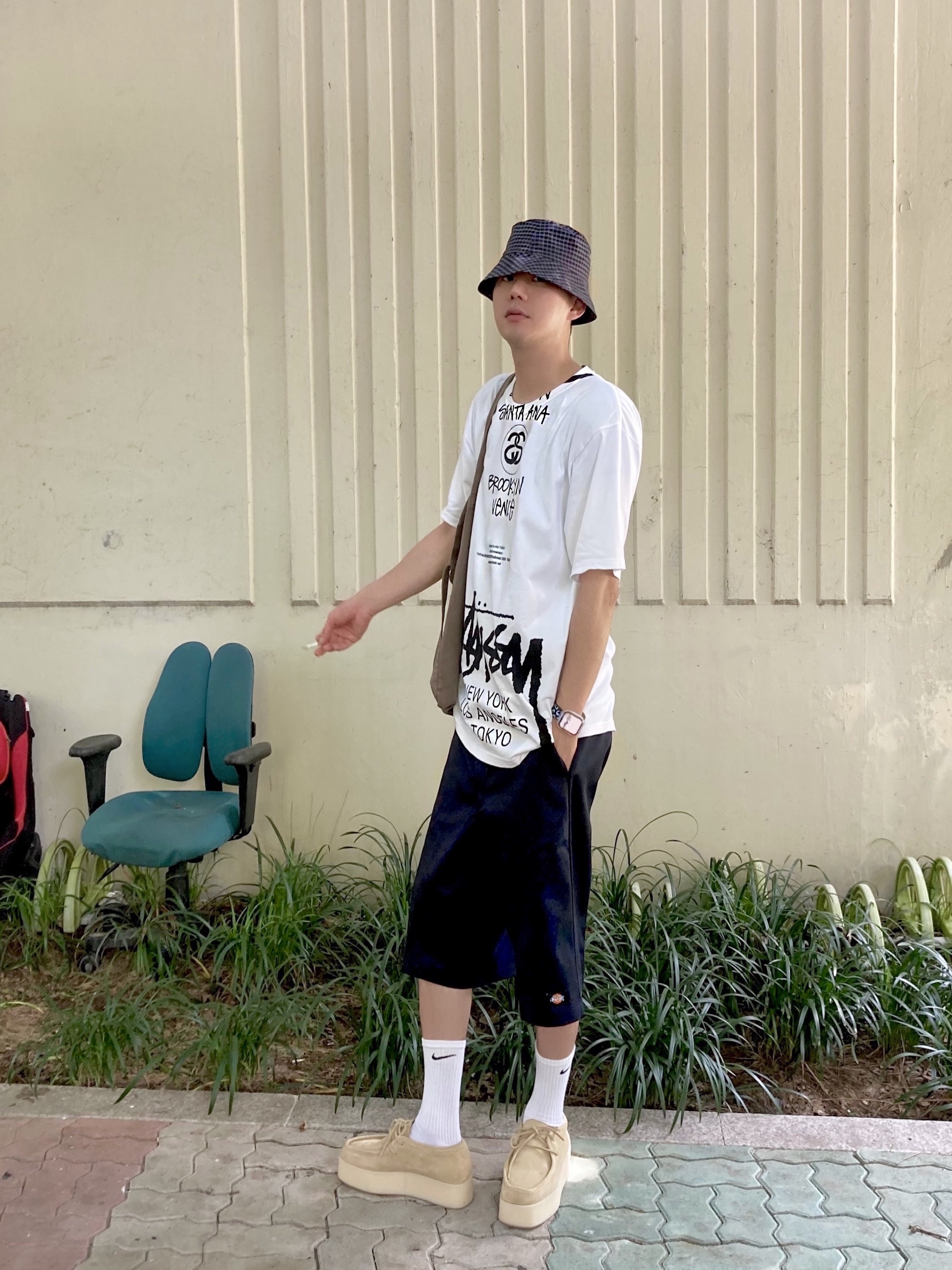 Stussy x Takahiromiyashita The Soloist 40 WT T-Shirt 착용 스타일