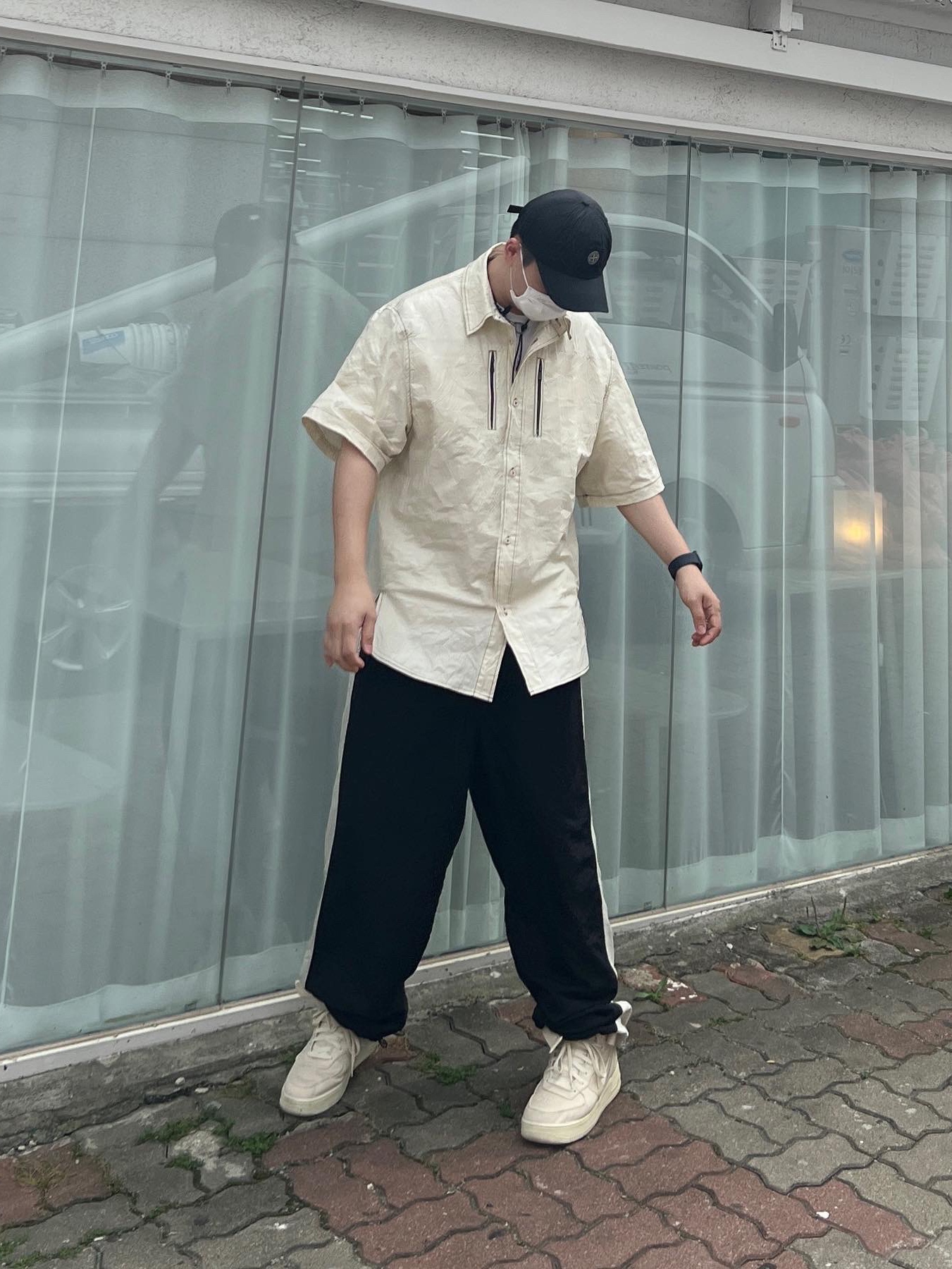Supreme x Stone Island Painted Camo Nylon 6-Panel Black - 20FW, Nike x Stussy Air Force 1 '07 Mid SP Fossil 착용 스타일 - 3
